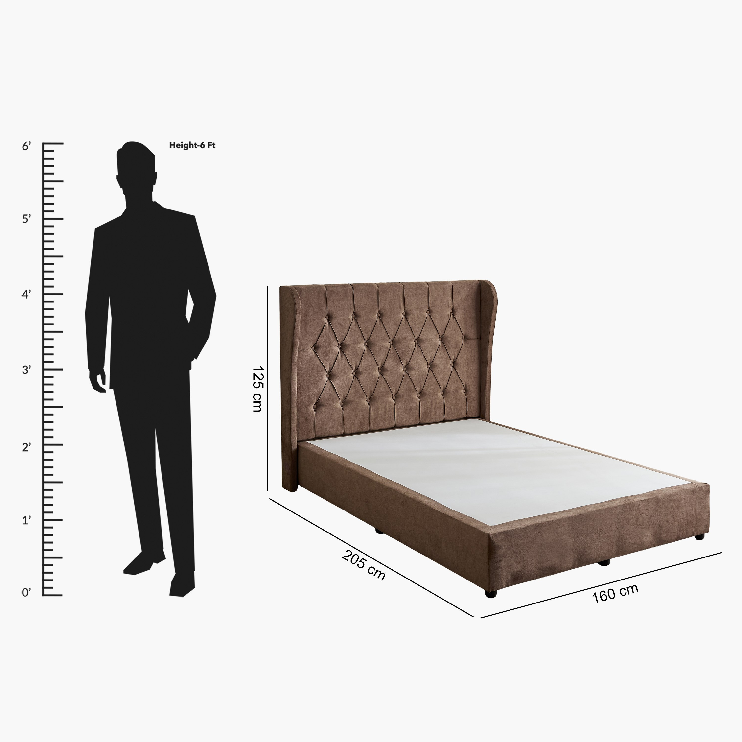 Curvy Chester Queen Upholstered Bed - 160x200 cm-hbxbedroom-bedsandbedsets-beds-queen-image-9