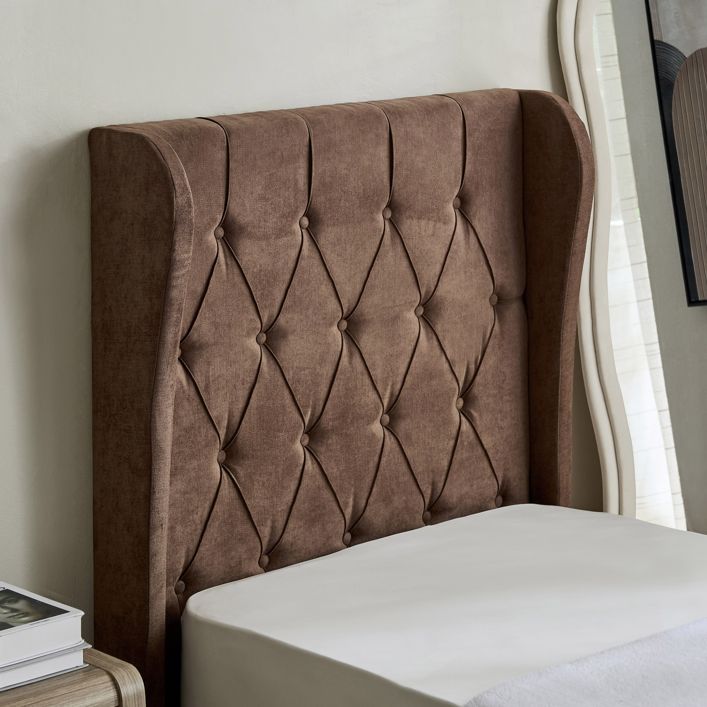 Curvy Chester Single Upholstered Bed - 90x200 cm-hbxkidsandyouth-bedsandbedsets-beds-single-image-3