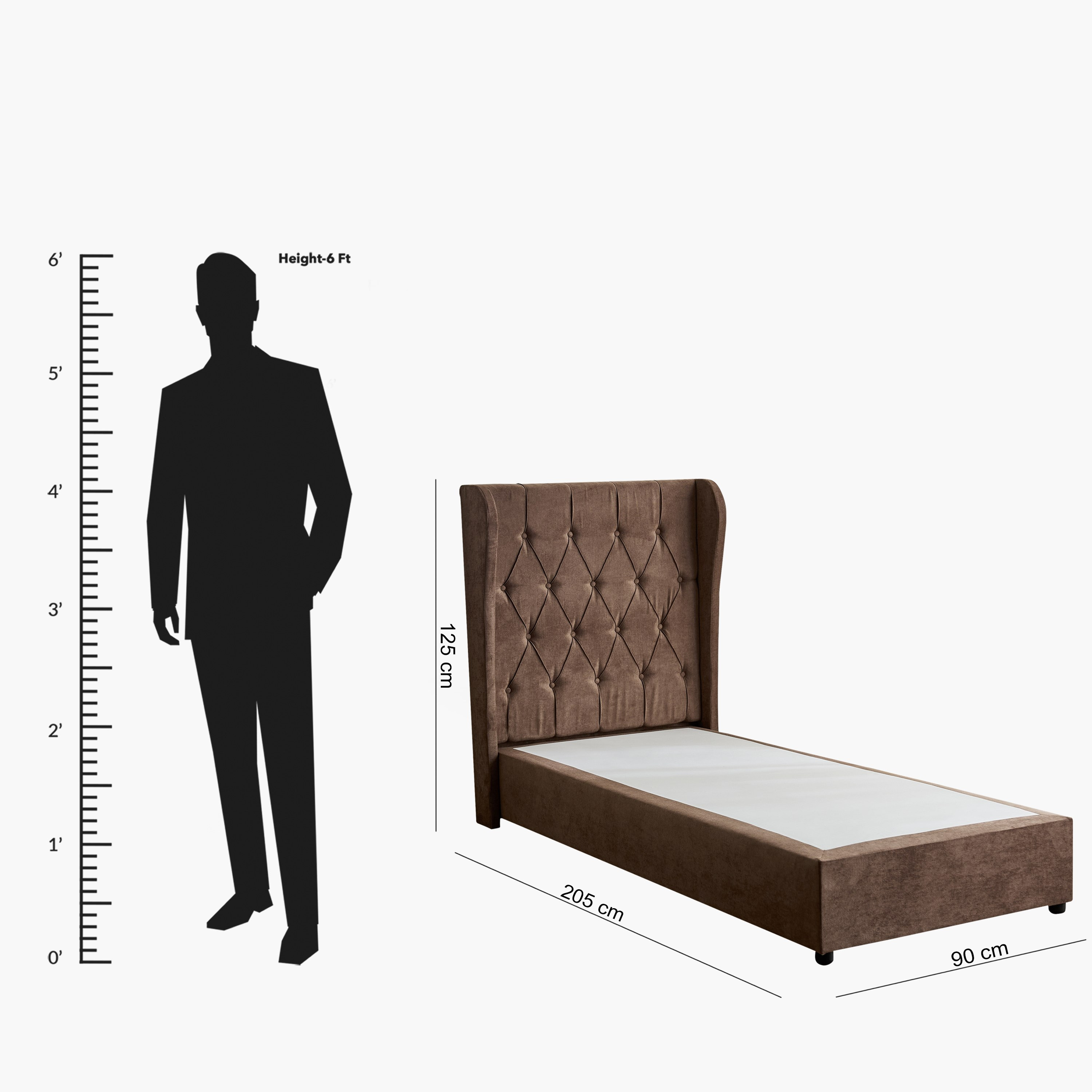 Curvy Chester Single Upholstered Bed - 90x200 cm-hbxkidsandyouth-bedsandbedsets-beds-single-image-9