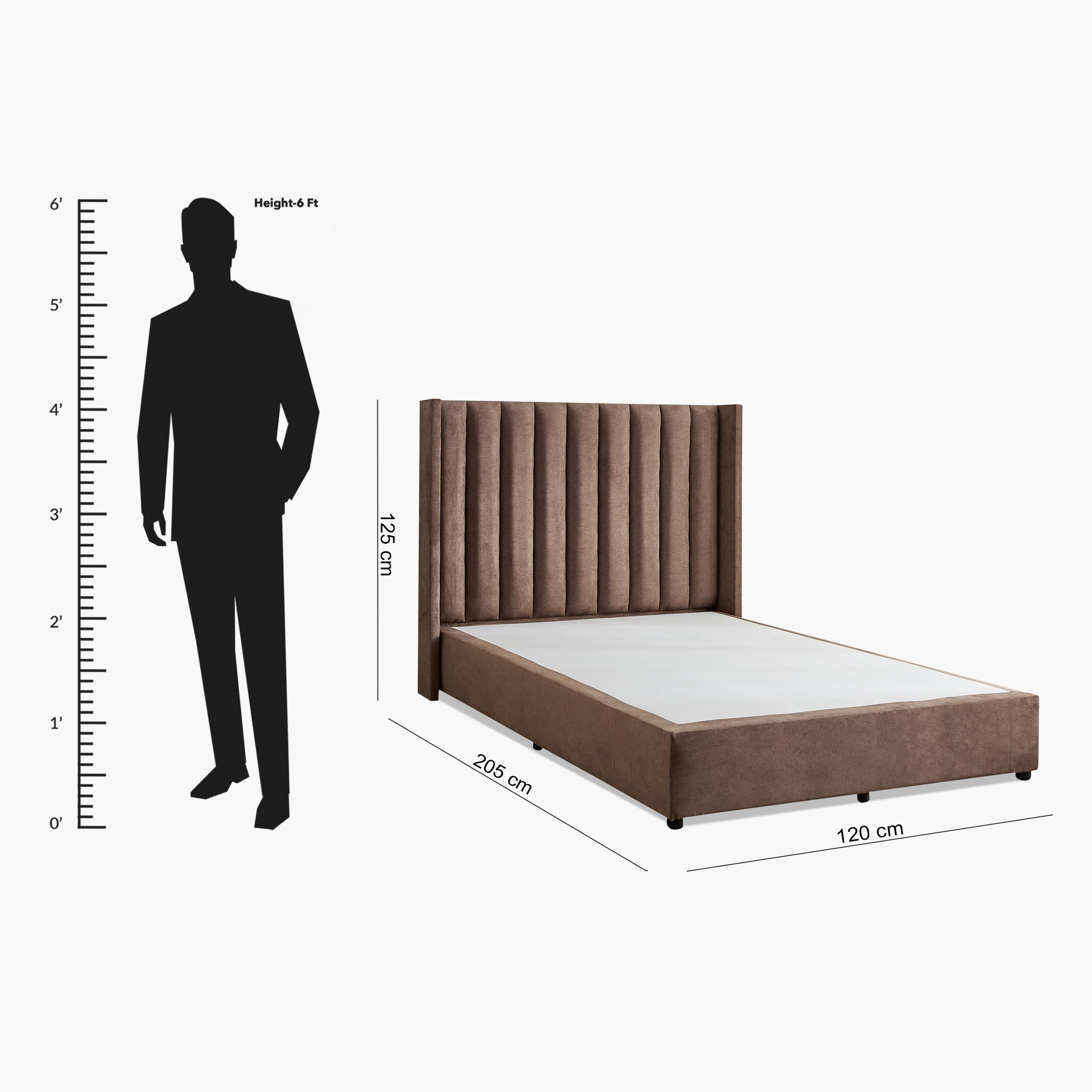 Curvy Clark Upholstered Twin Bed - 120x200 cm-hbxbedroom-bedsandbedsets-upholsteredbeds-twin-image-9