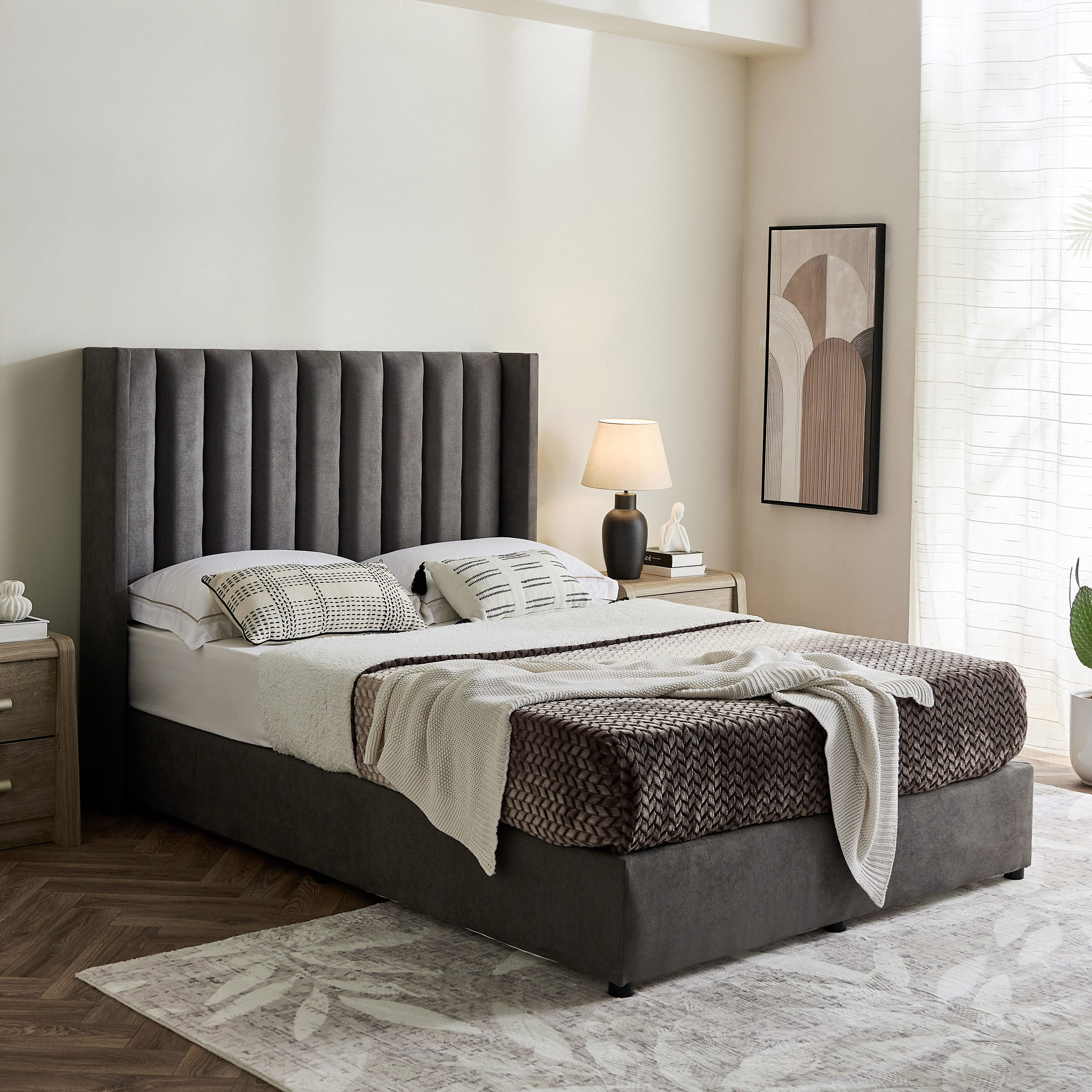 Curvy Clark Upholstered Twin Bed - 120x200 cm-hbxbedroom-bedsandbedsets-upholsteredbeds-twin-image-7