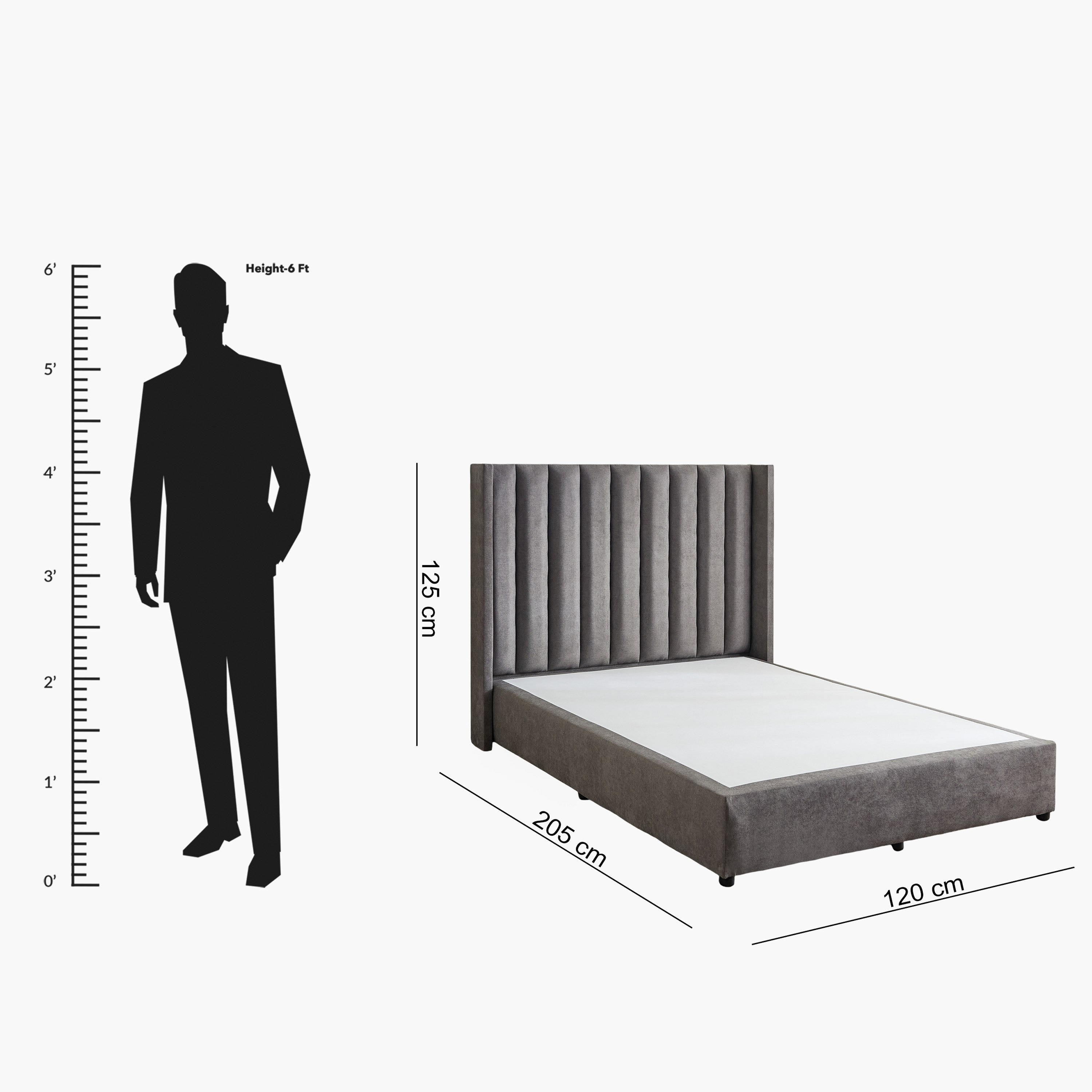 Curvy Clark Upholstered Twin Bed - 120x200 cm-hbxbedroom-bedsandbedsets-upholsteredbeds-twin-image-9