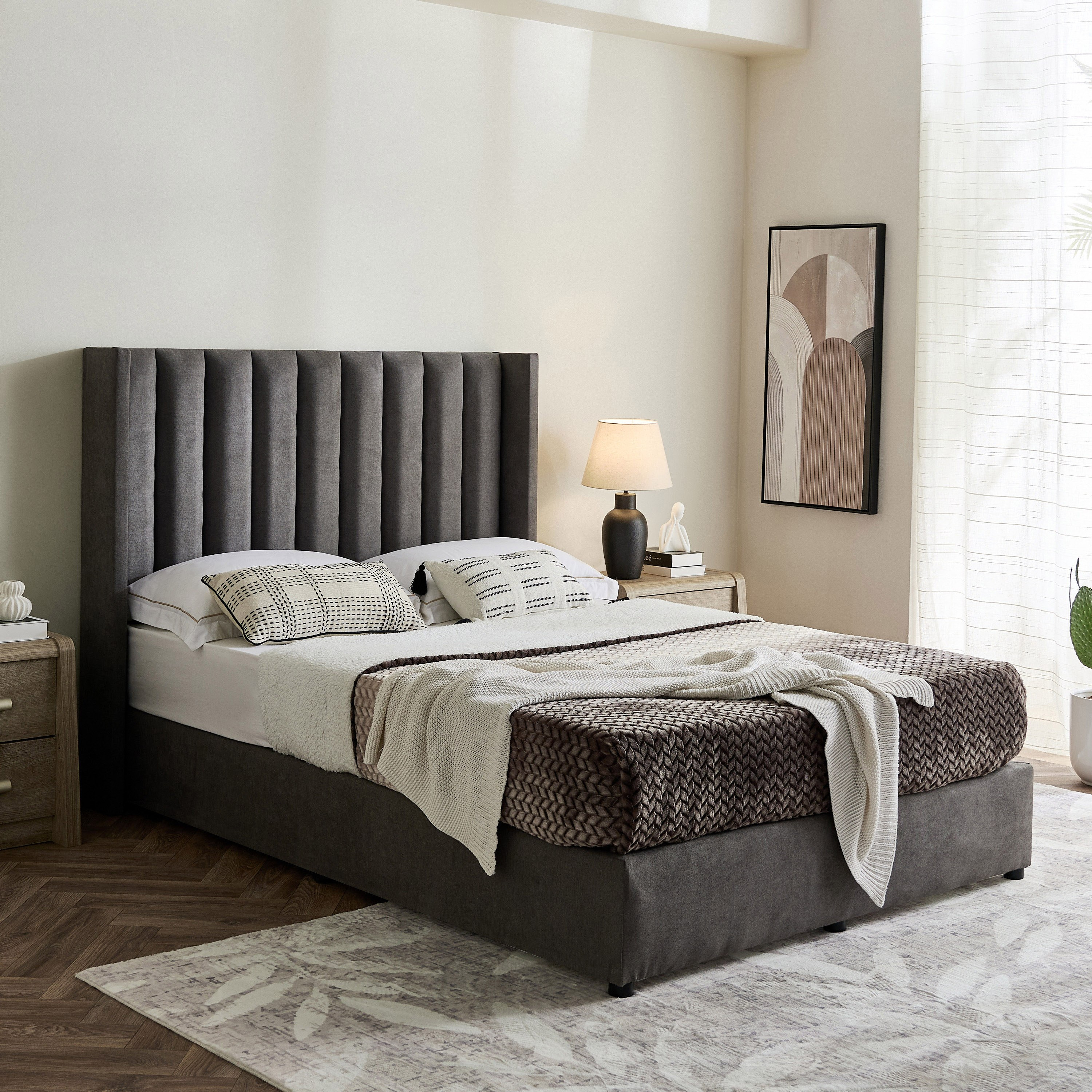 Curvy Clark Upholstered Queen Bed - 140x200 cm-hbxbedroom-bedsandbedsets-beds-queen-image-7