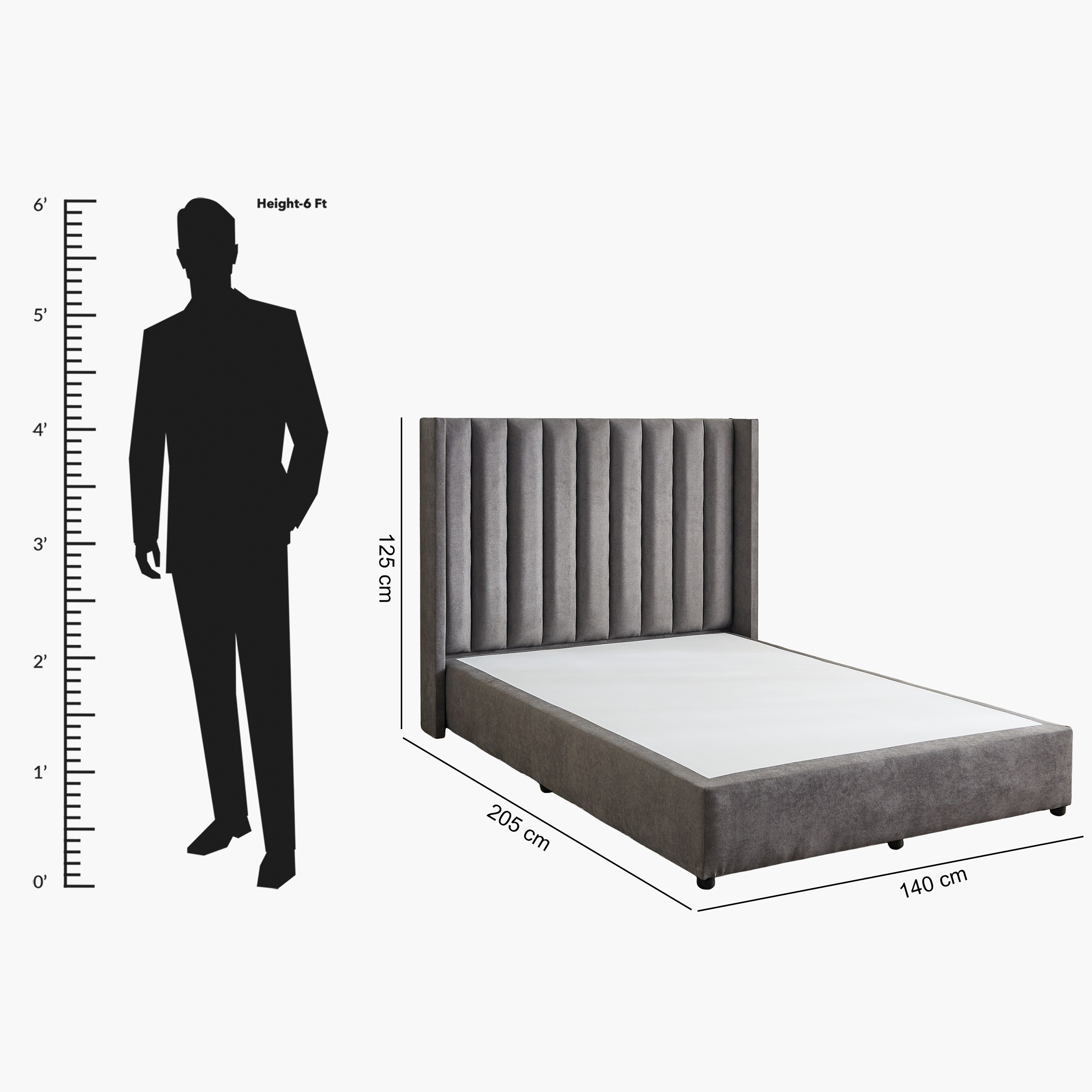 Curvy Clark Upholstered Queen Bed - 140x200 cm-hbxbedroom-bedsandbedsets-beds-queen-image-9