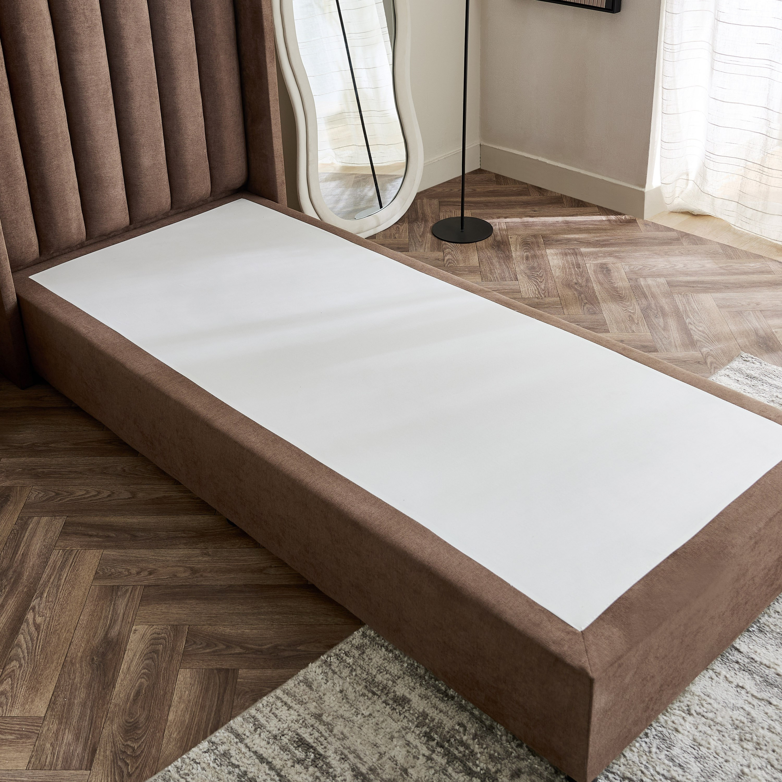 Curvy Clark Upholstered Single Bed - 90x200 cm-hbxkidsandyouth-bedsandbedsets-beds-single-image-5