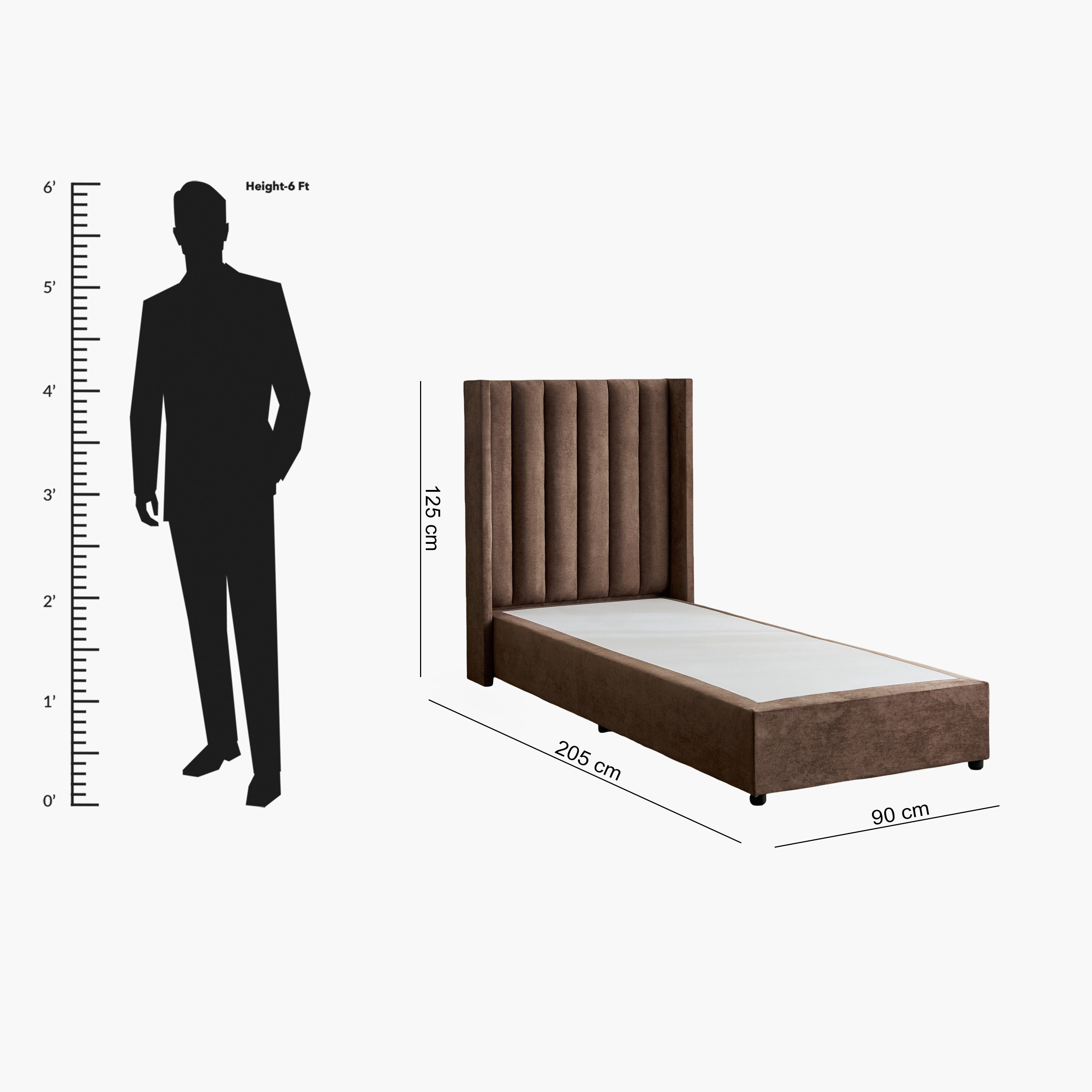 Curvy Clark Upholstered Single Bed - 90x200 cm-hbxkidsandyouth-bedsandbedsets-beds-single-image-9