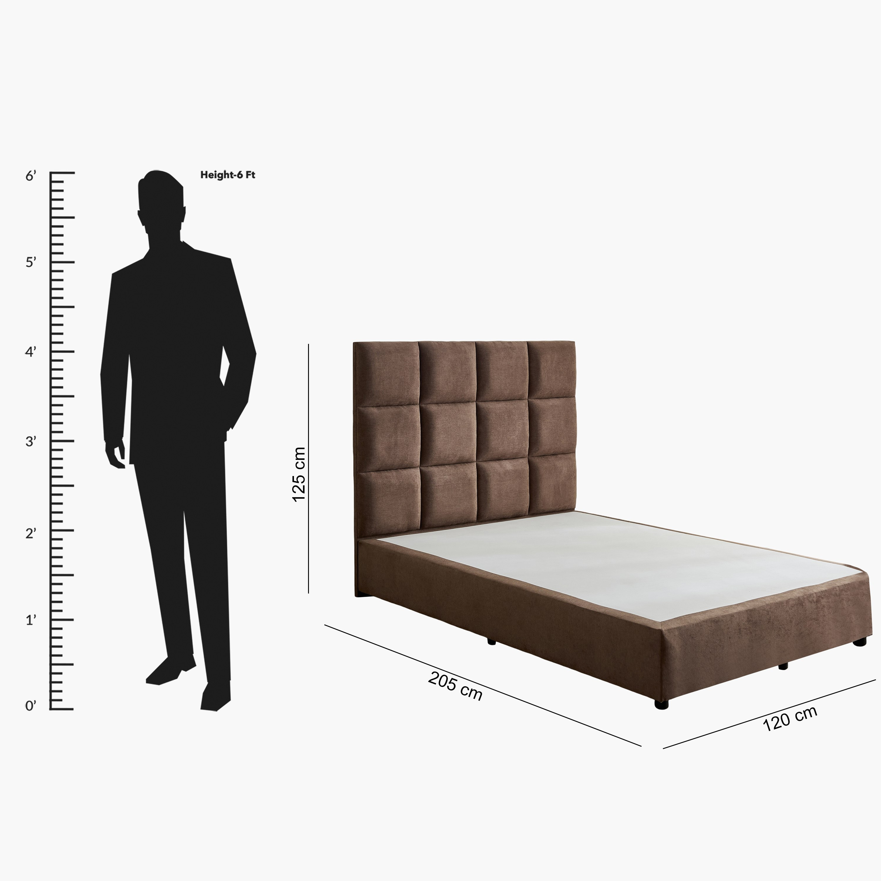 Curvy Rubik Twin Upholstered Bed - 120x200 cm-hbxbedroom-bedsandbedsets-upholsteredbeds-twin-image-9