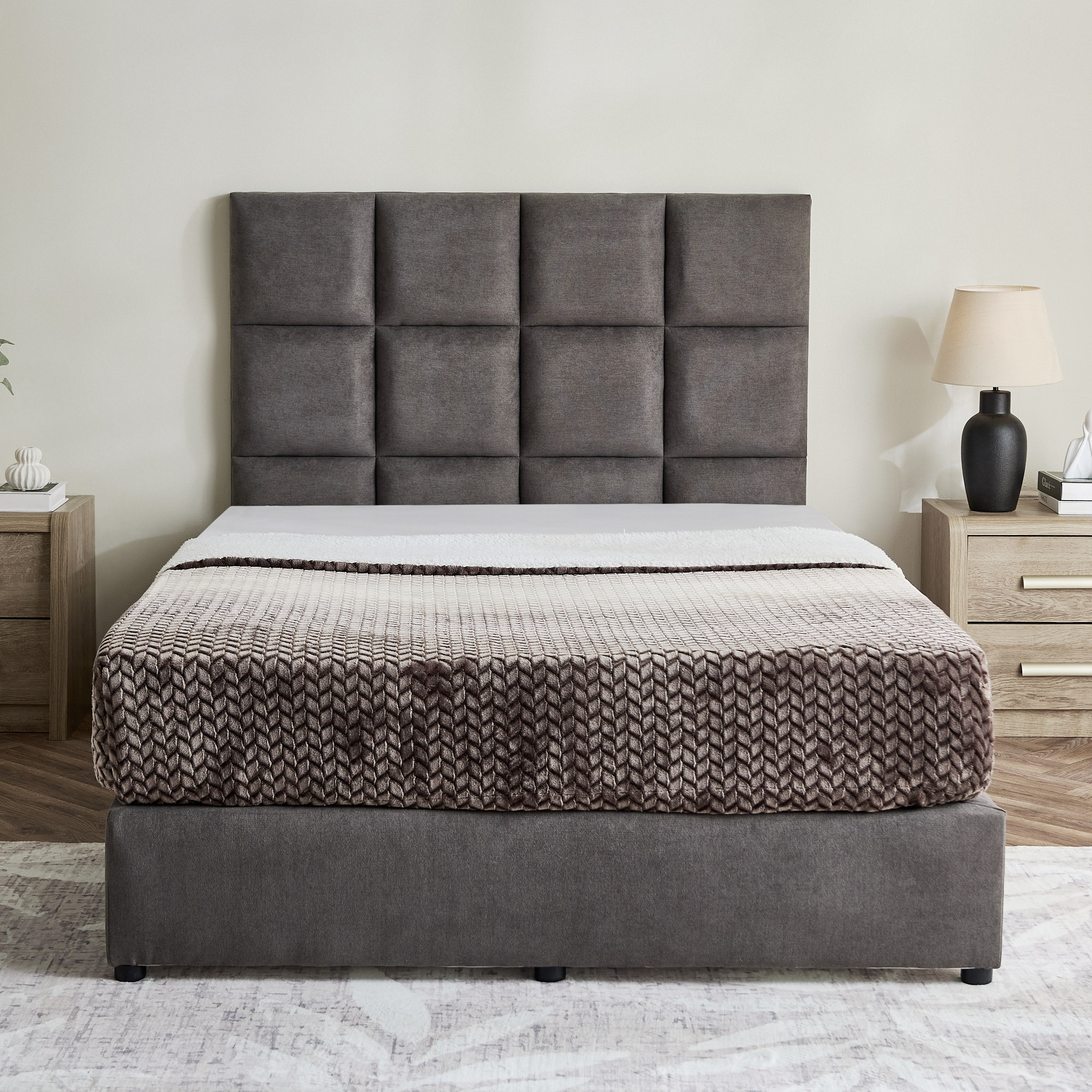 Curvy Rubik Twin Upholstered Bed - 120x200 cm-hbxbedroom-bedsandbedsets-upholsteredbeds-twin-image-2