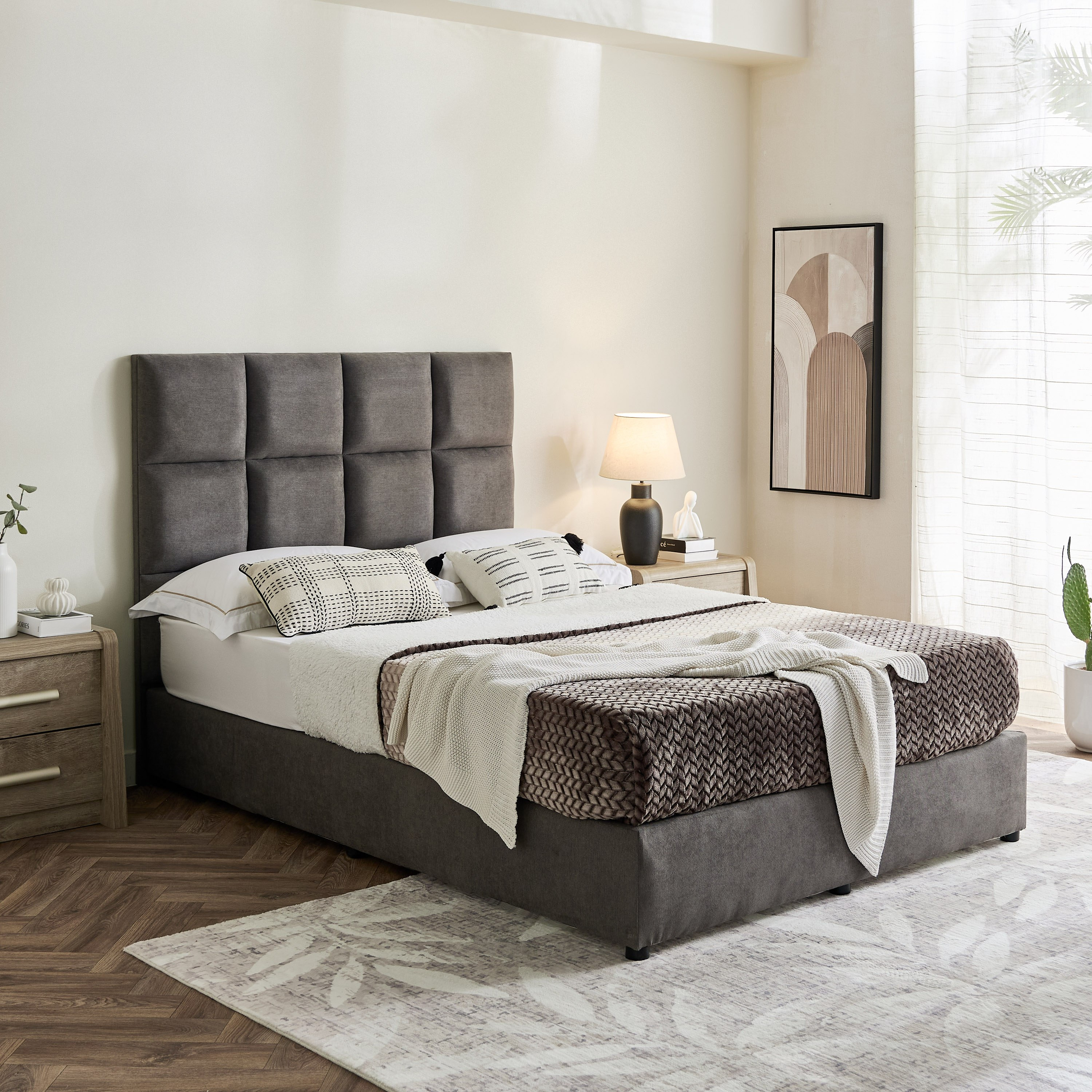 Curvy Rubik Twin Upholstered Bed - 120x200 cm-hbxbedroom-bedsandbedsets-upholsteredbeds-twin-image-7