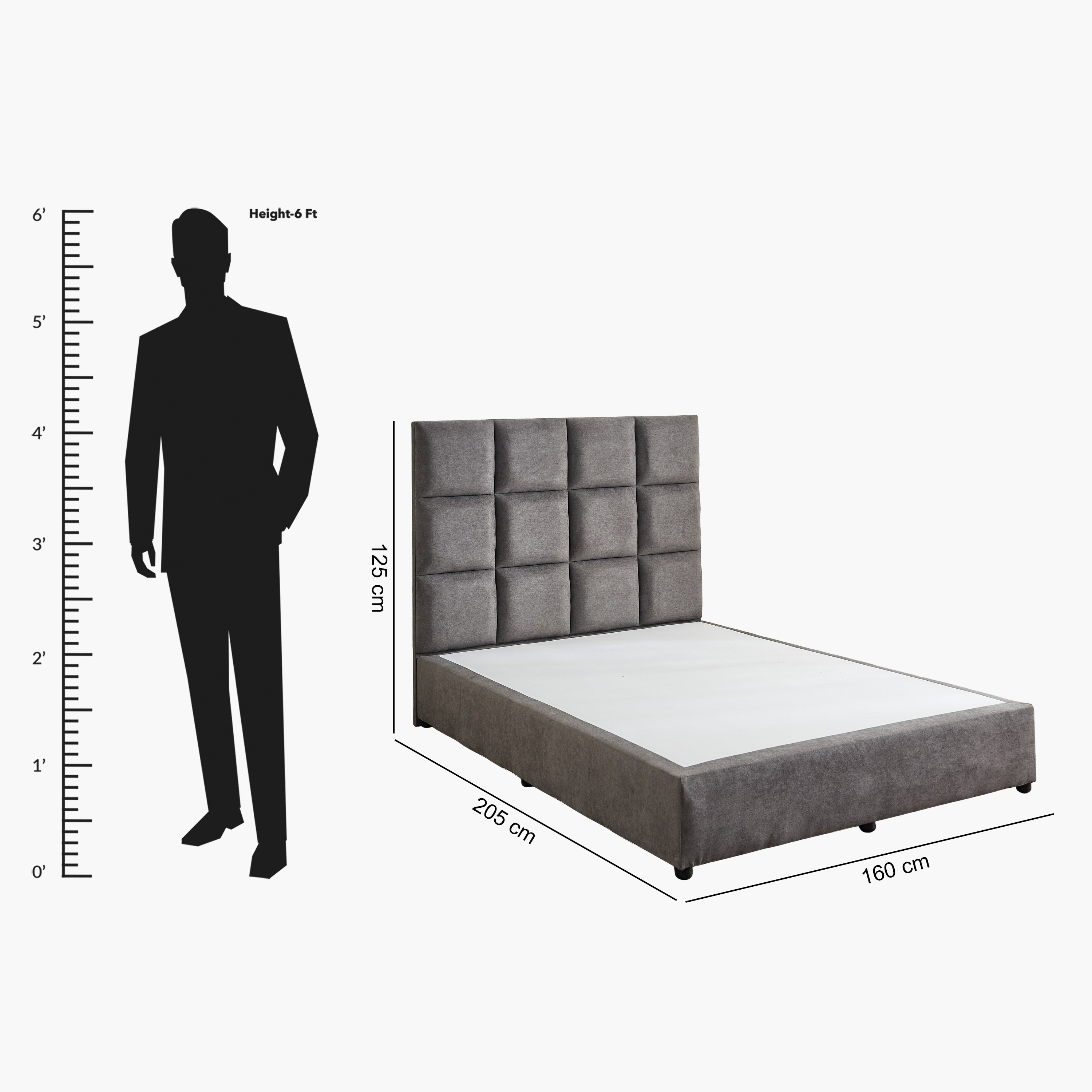 Curvy Rubik Queen Upholstered Bed - 160x200 cm-hbxbedroom-bedsandbedsets-beds-queen-image-9