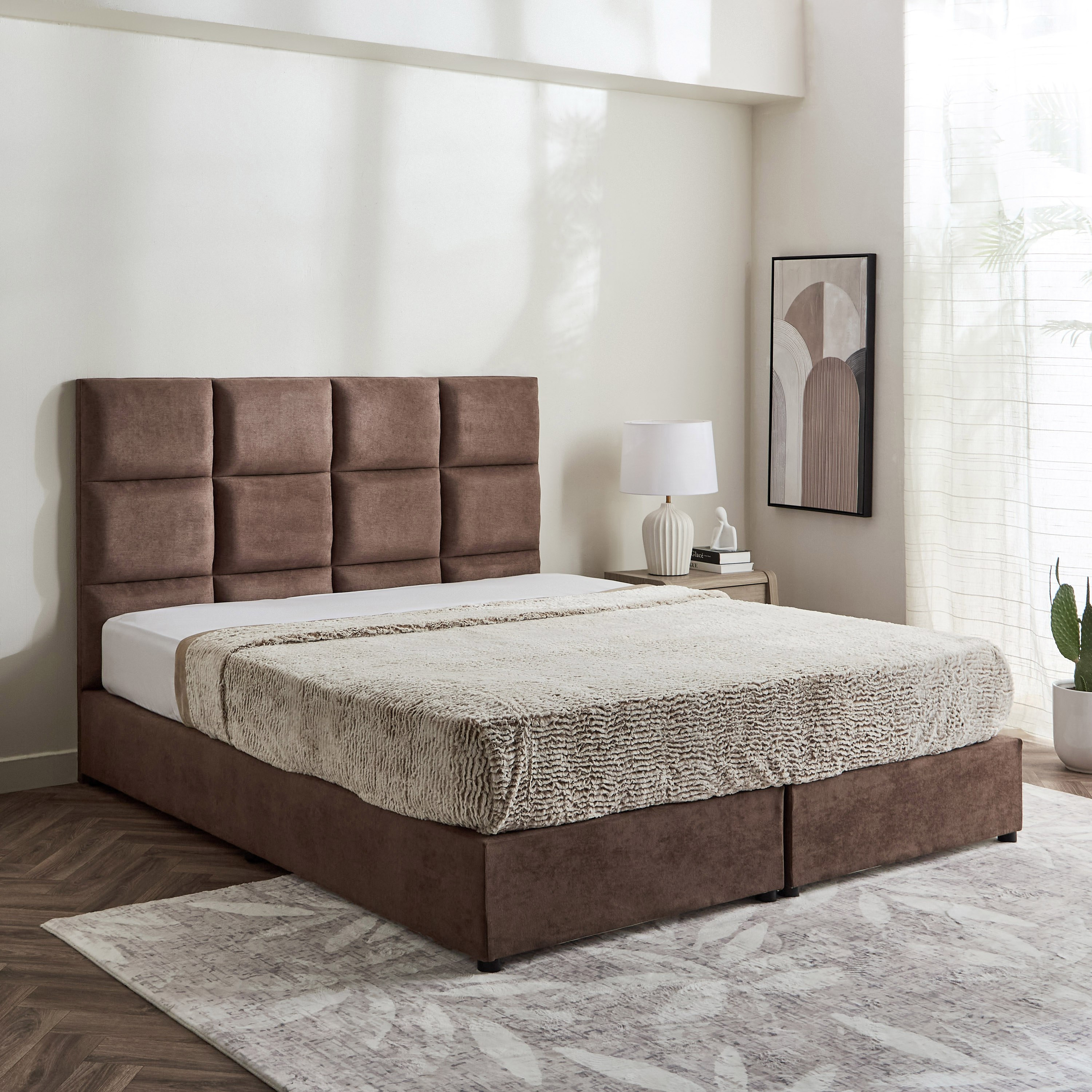 Curvy Rubik Upholstered King Bed - 180x200 cm-PROMO_HB_UAE_HBX10_250526-image-1