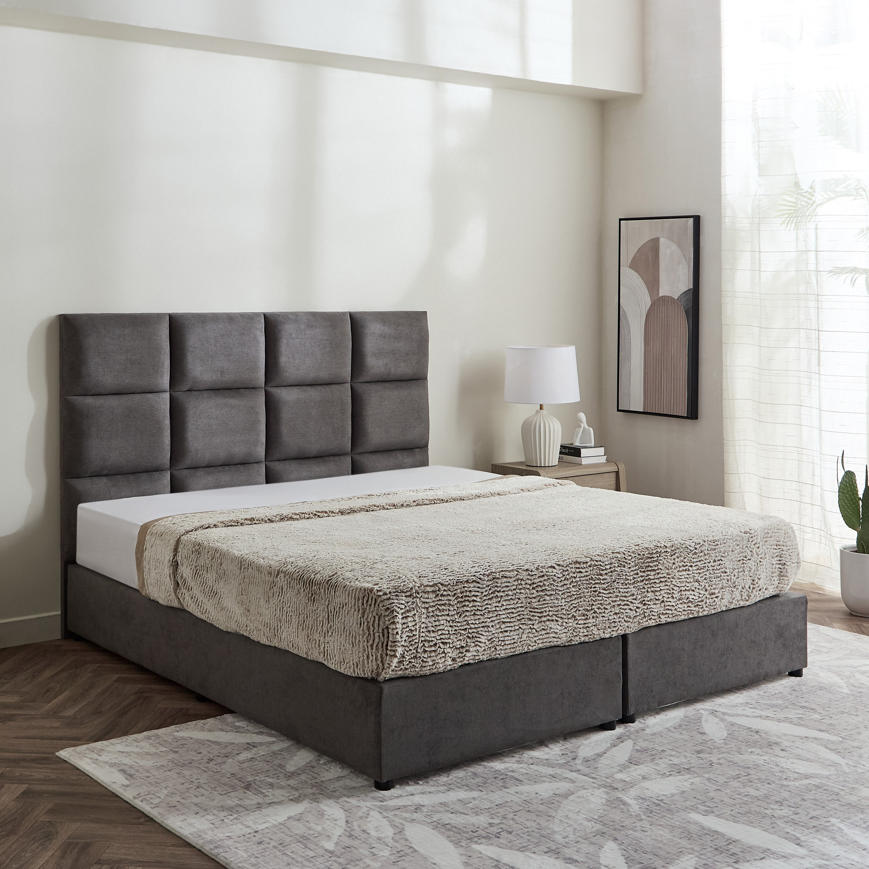 Curvy Rubik Upholstered King Bed - 180x200 cm-PROMO_HB_UAE_HBX10_250526-image-1