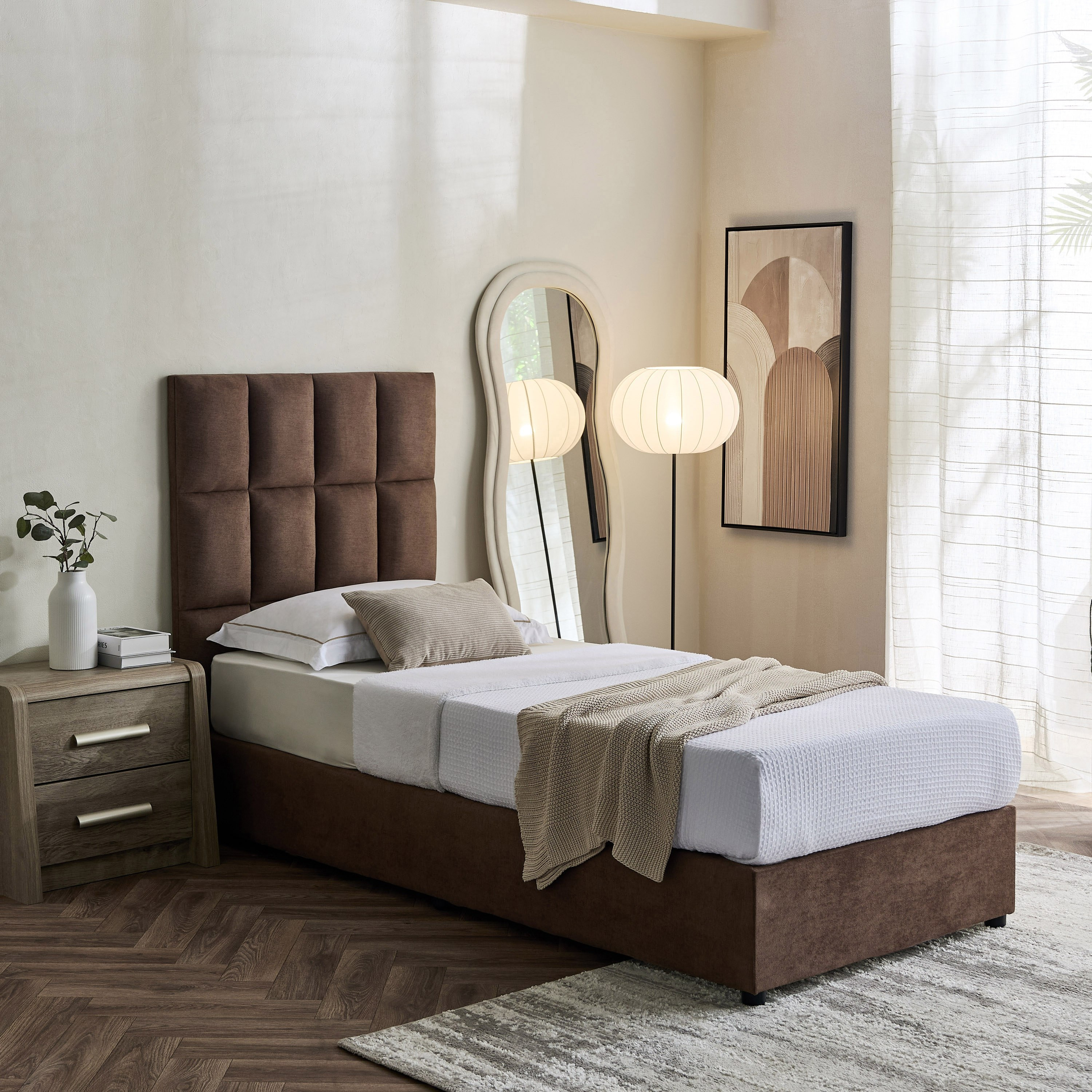 Curvy Rubik Single Upholstered Bed - 90x200 cm-hbxkidsandyouth-bedsandbedsets-beds-single-image-7