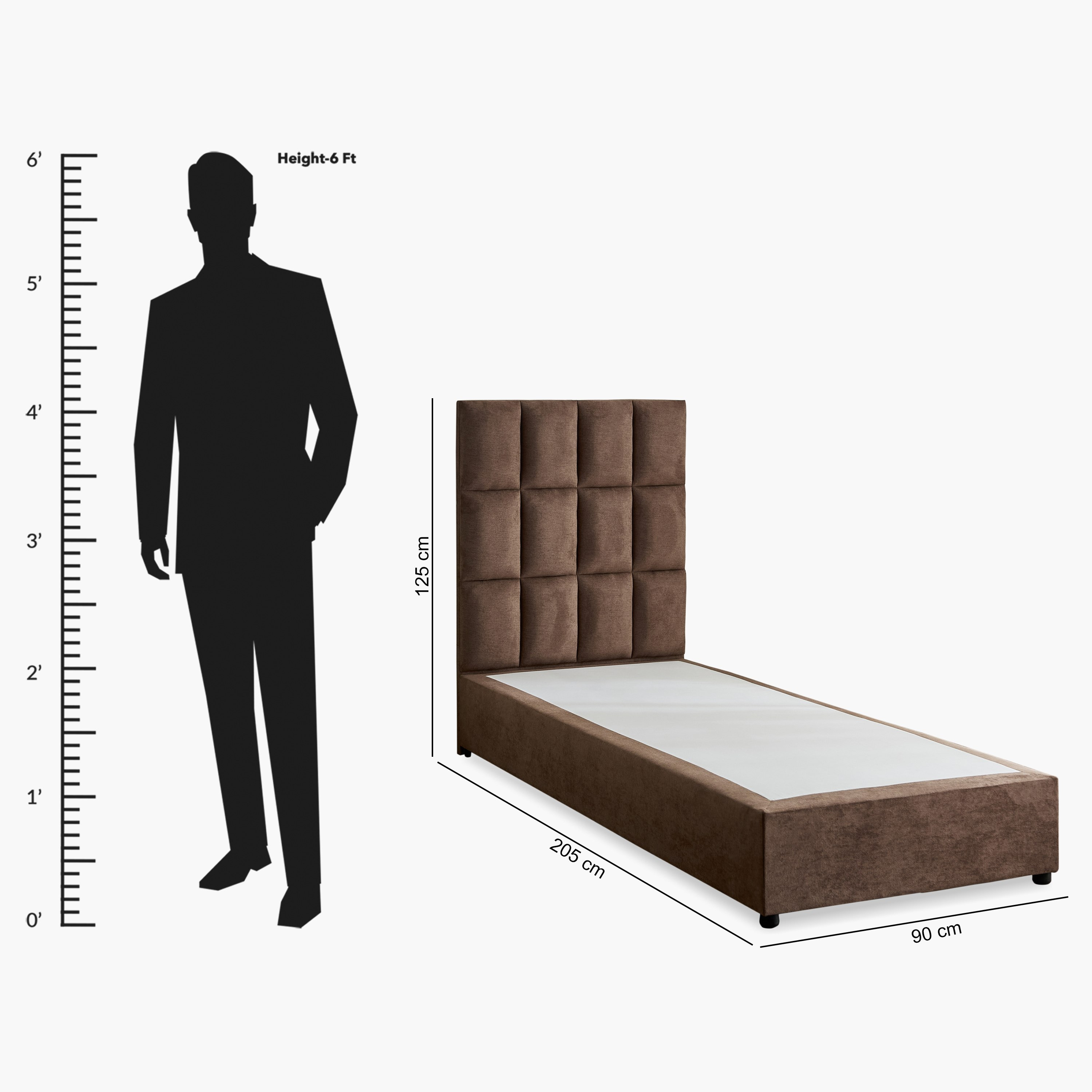 Curvy Rubik Single Upholstered Bed - 90x200 cm-hbxkidsandyouth-bedsandbedsets-beds-single-image-9