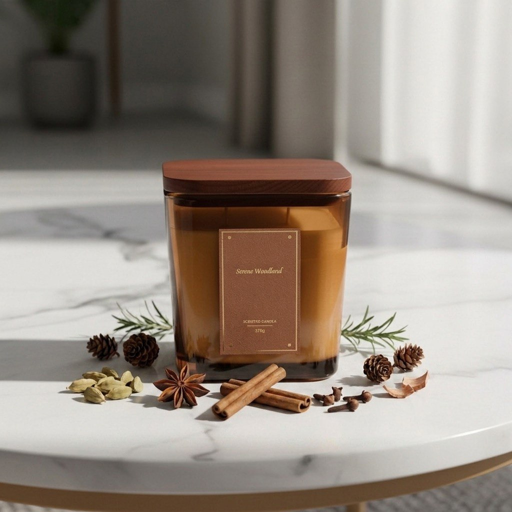 Nuvori Scentelier Serene Woodland Jar Candle - 370 gm-hbxdiningroom-decorandaccessories-candles-image-1