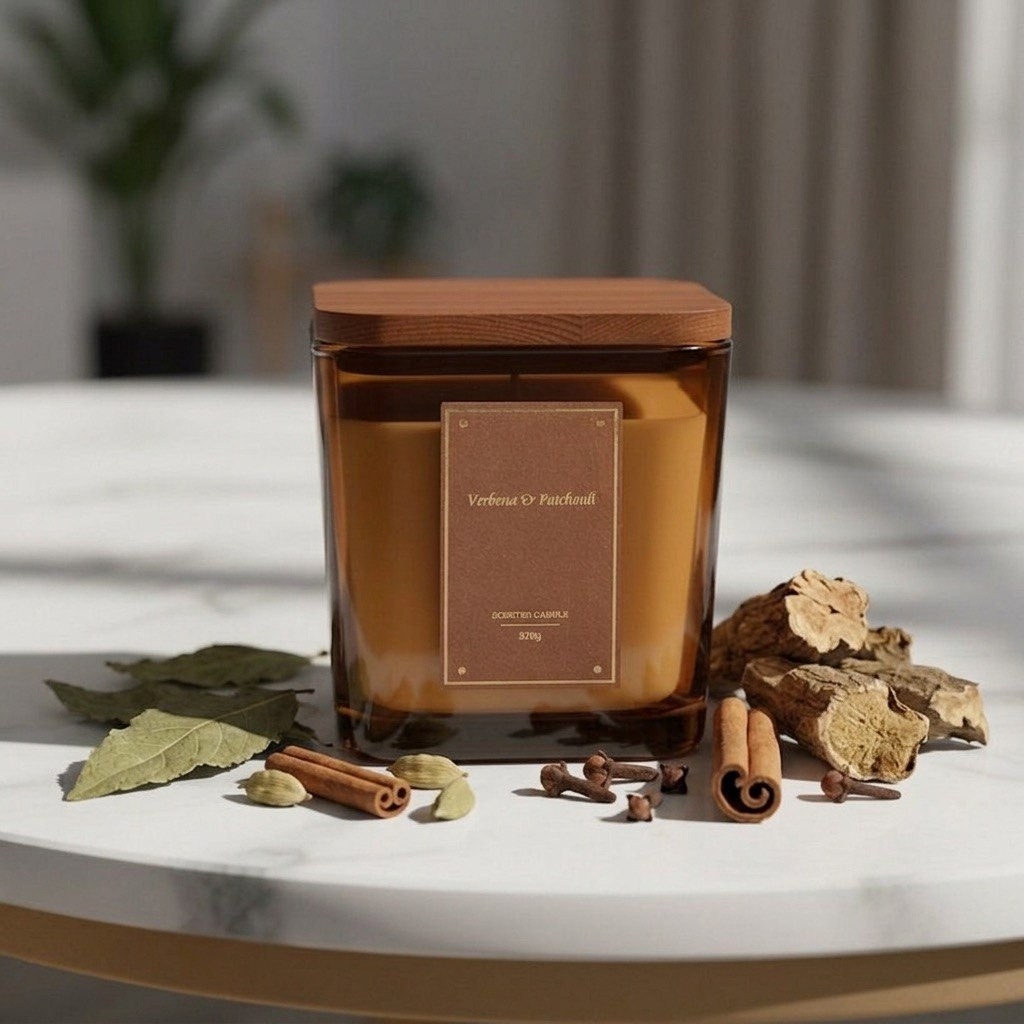 Nuvori Scentelier Verbena and Patchouli Jar Candle - 370 gm-hbxdiningroom-decorandaccessories-candles-image-1