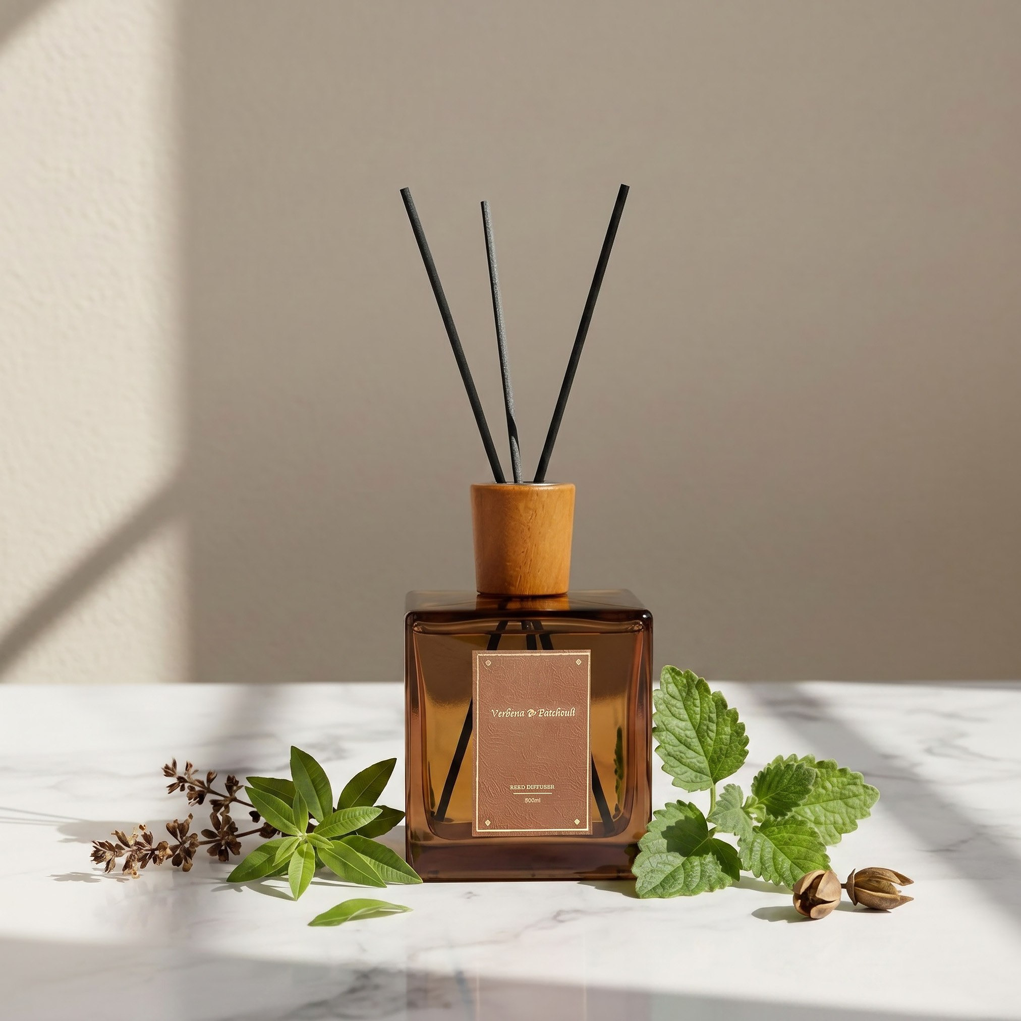 Nuvori Scentelier Verbena & Patchouli Reed Diffuser - 500 ml-hbxbedroom-homefragrance-diffusers-image-1
