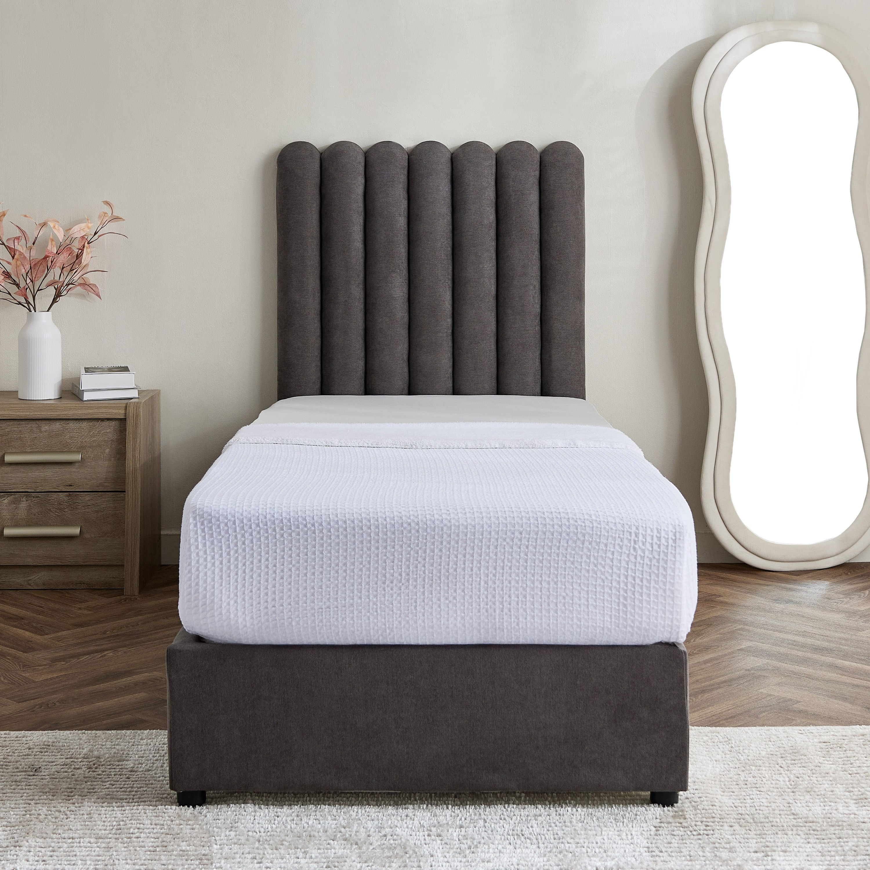 Curvy Haze Upholstered Single Bed - 90x200 cm-hbxkidsandyouth-bedsandbedsets-beds-single-image-2