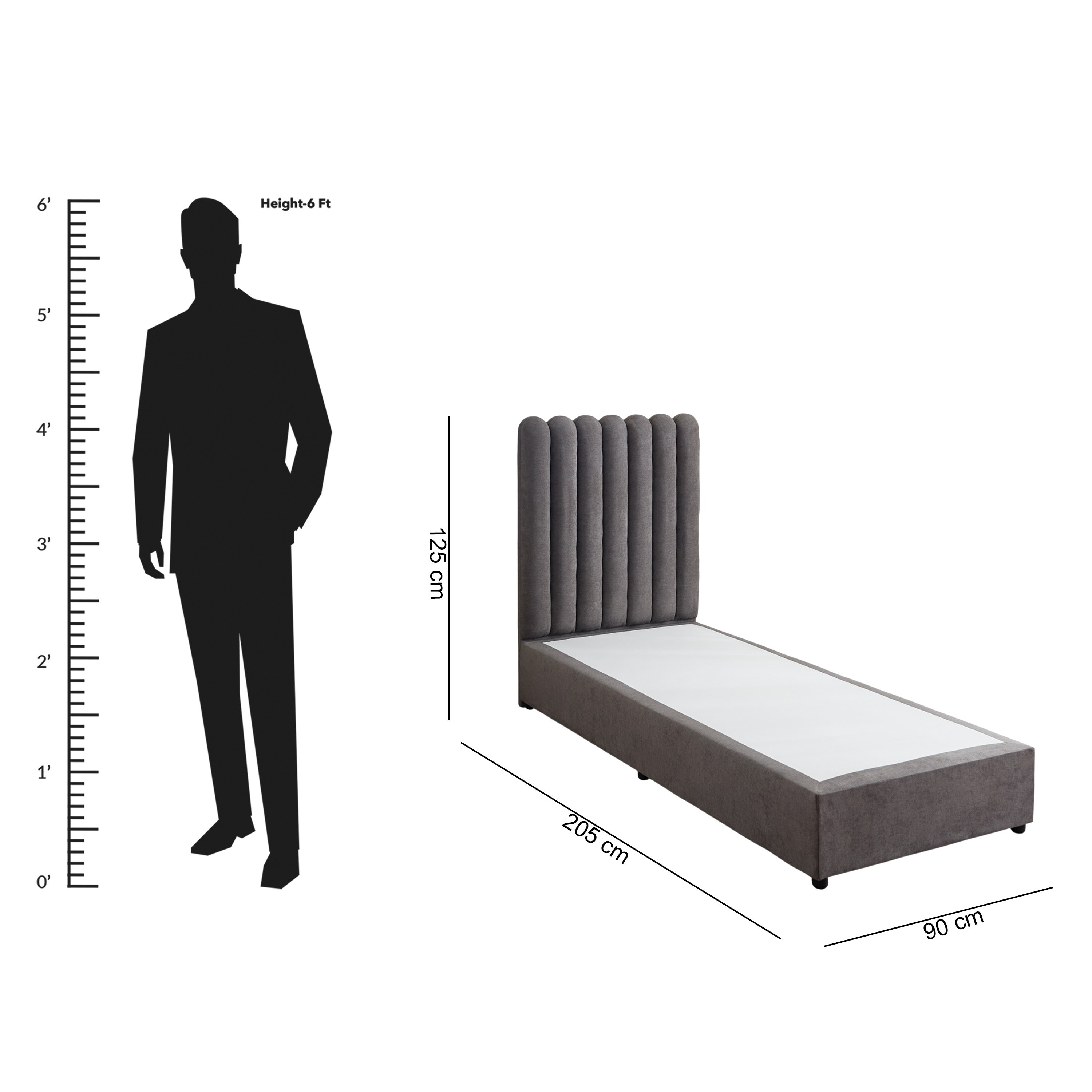 Curvy Haze Upholstered Single Bed - 90x200 cm-hbxkidsandyouth-bedsandbedsets-beds-single-image-9