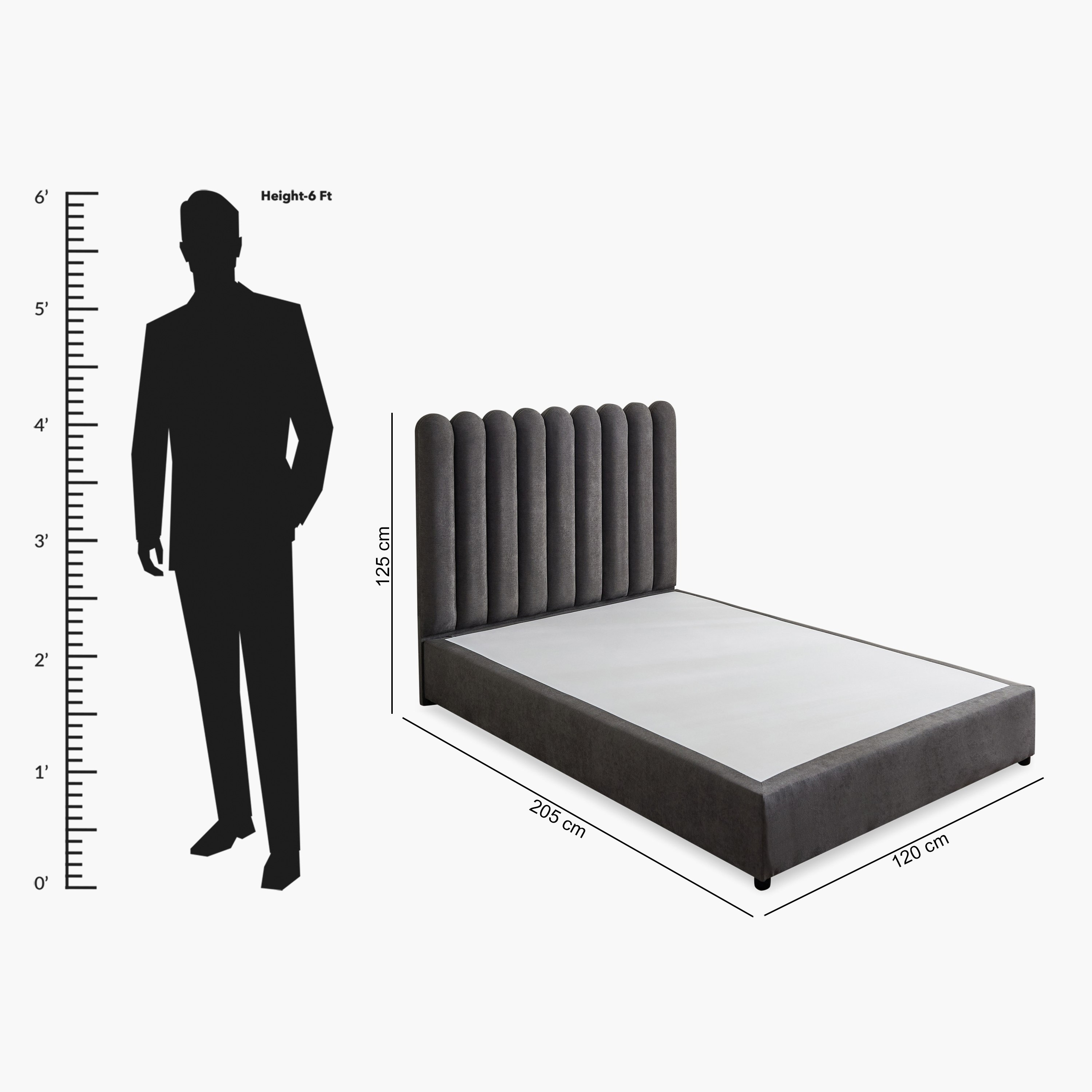 Curvy Haze Upholstered Twin Bed - 120x200 cm-hbxbedroom-bedsandbedsets-upholsteredbeds-twin-image-9