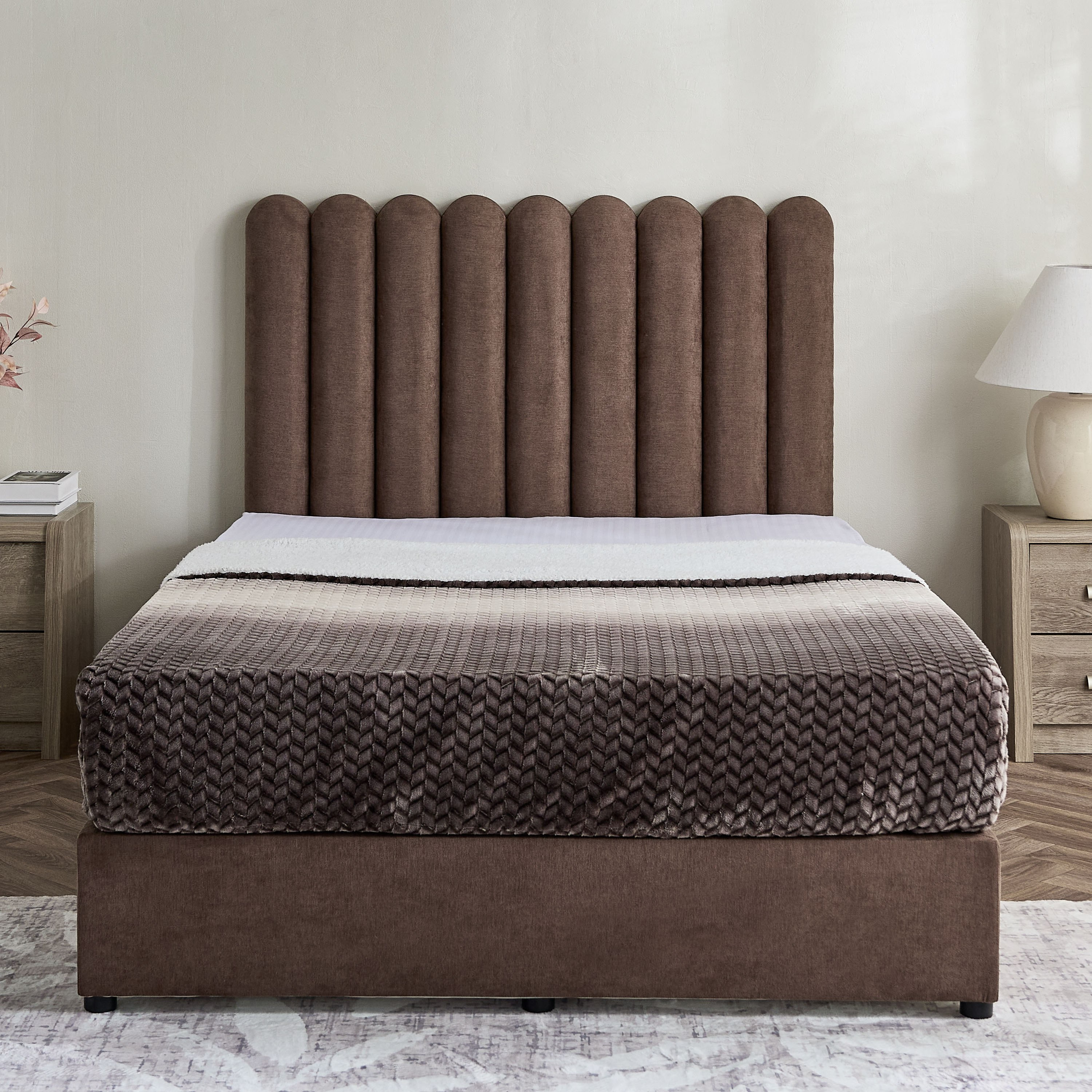 Curvy Haze Upholstered Queen Bed - 140x200 cm-hbxbedroom-bedsandbedsets-beds-queen-image-2