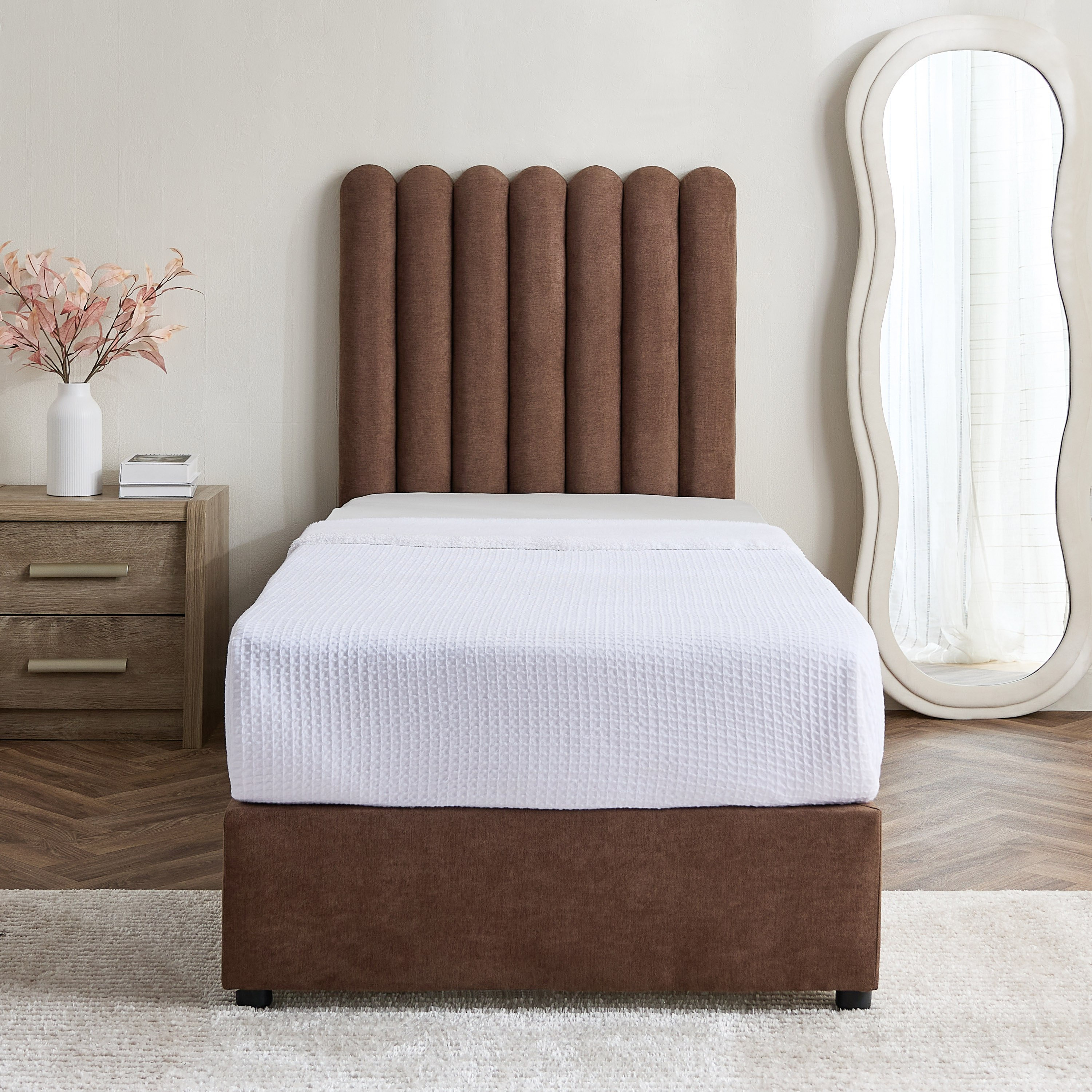 Curvy Haze Upholstered Single Bed - 90x200 cm-hbxkidsandyouth-bedsandbedsets-beds-single-image-2