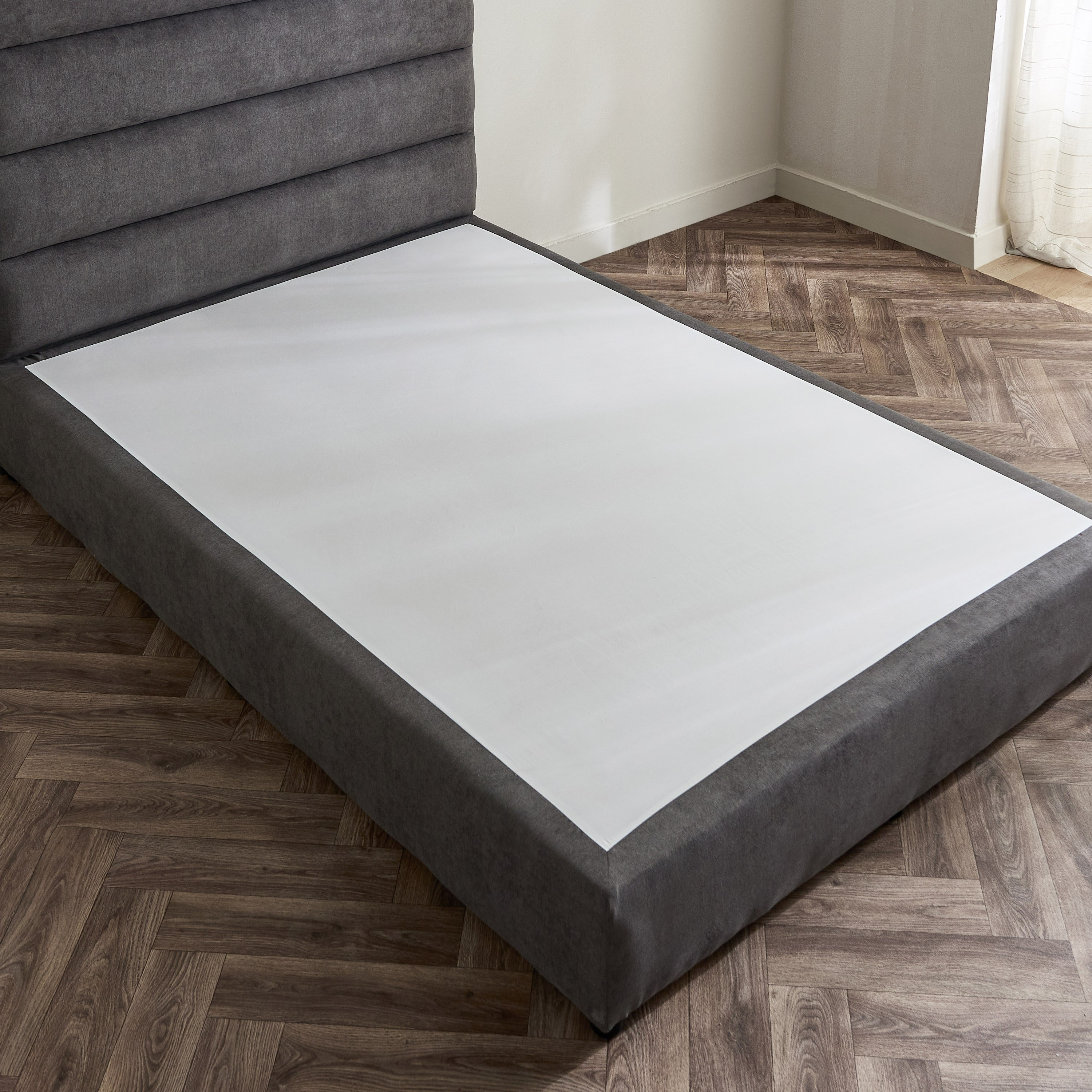 Curvy Linear Upholstered Twin Bed - 120x200 cm-hbxbedroom-bedsandbedsets-upholsteredbeds-twin-image-5