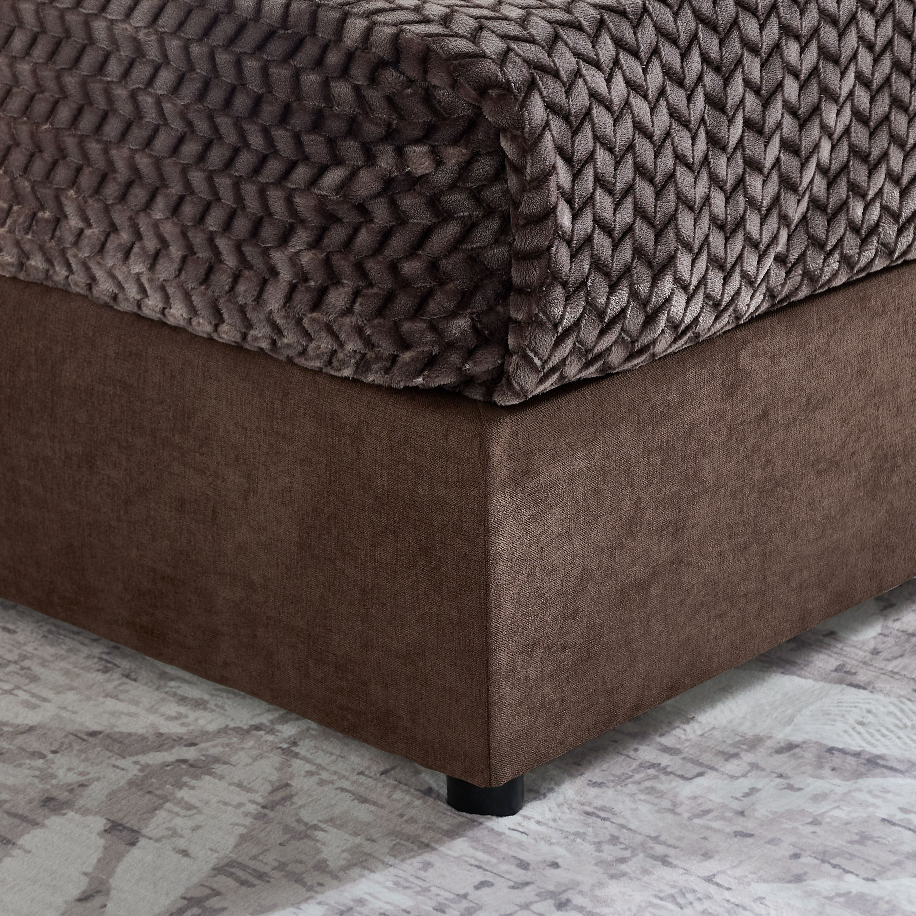 Curvy Linear Upholstered Queen Bed - 140x200 cm-hbxbedroom-bedsandbedsets-beds-queen-image-6