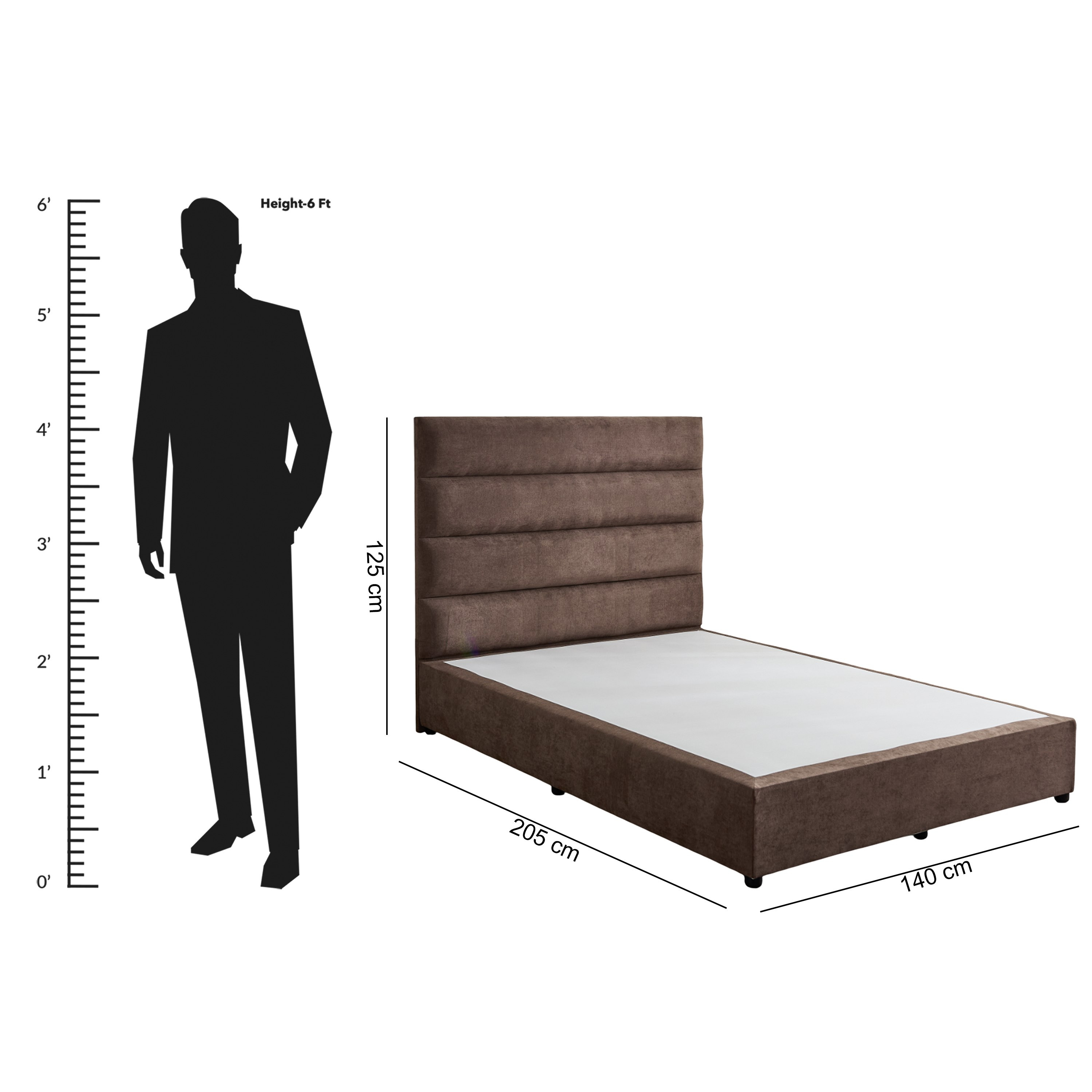 Curvy Linear Upholstered Queen Bed - 140x200 cm-hbxbedroom-bedsandbedsets-beds-queen-image-9