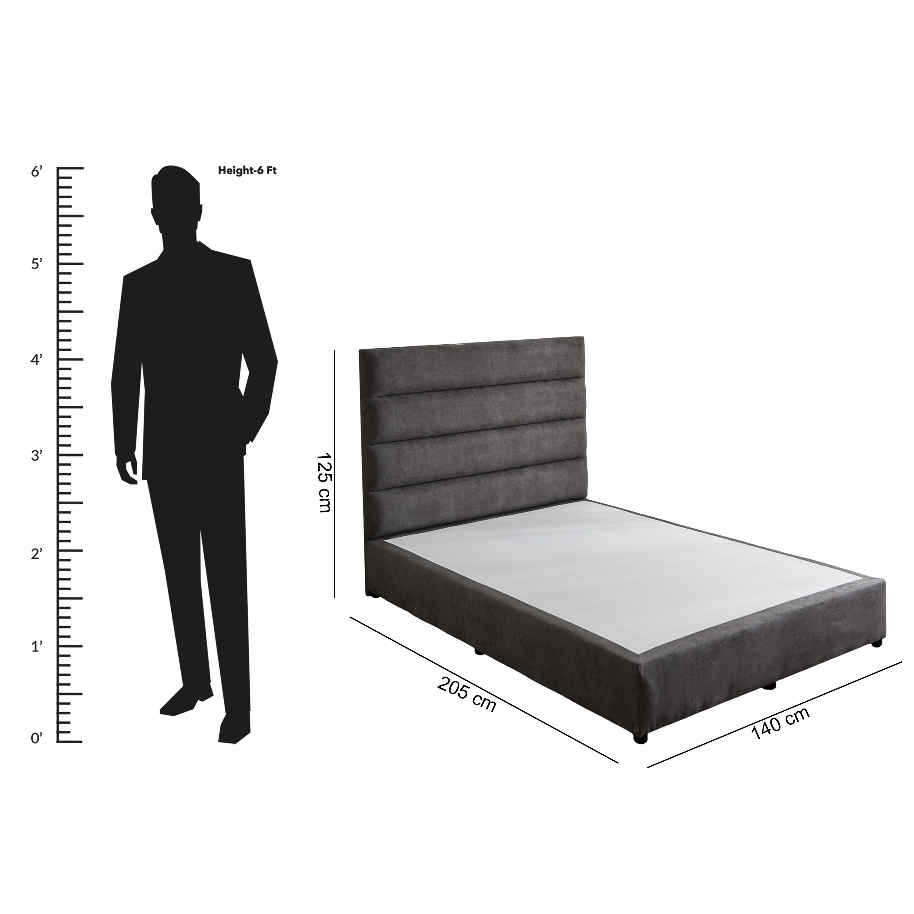 Curvy Linear Upholstered Queen Bed - 140x200 cm-hbxbedroom-bedsandbedsets-beds-queen-image-9