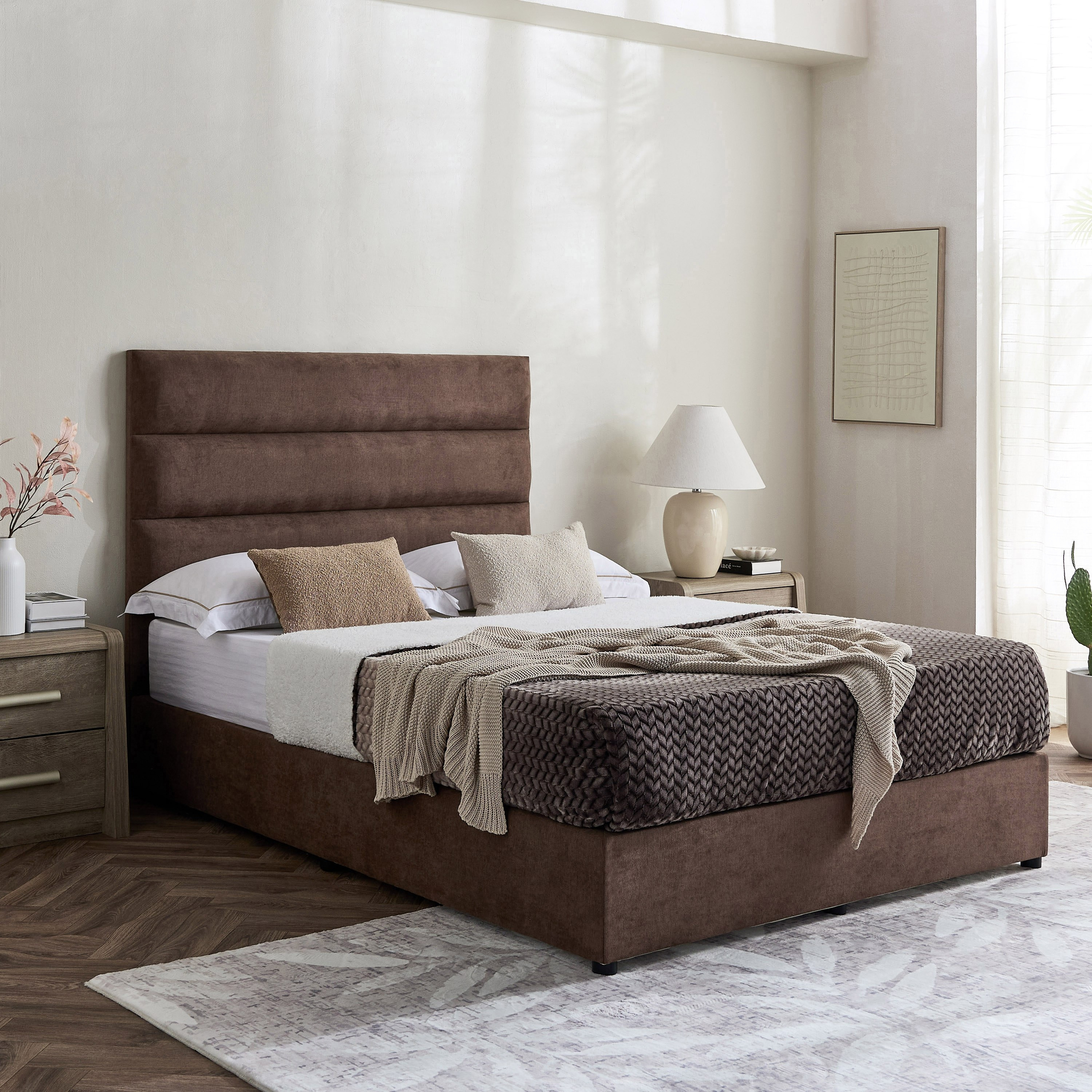Curvy Linear Upholstered Queen Bed - 160x200 cm-hbxbedroom-bedsandbedsets-beds-queen-image-7