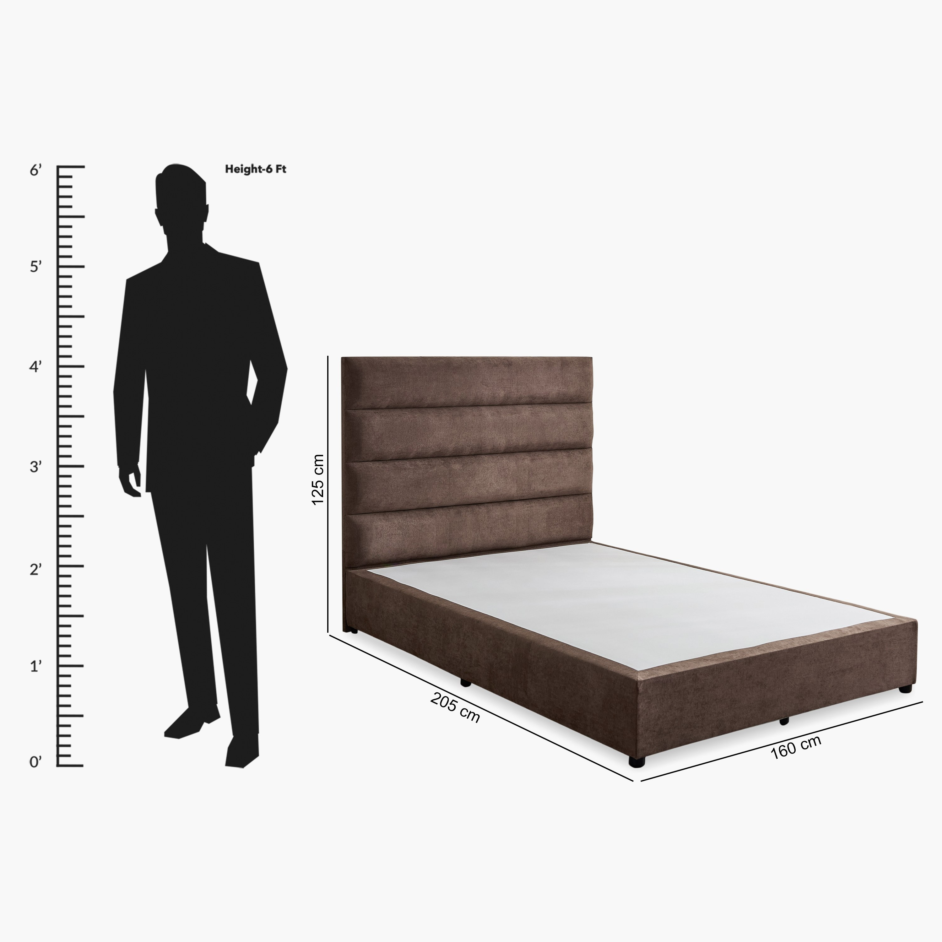 Curvy Linear Upholstered Queen Bed - 160x200 cm-hbxbedroom-bedsandbedsets-beds-queen-image-9