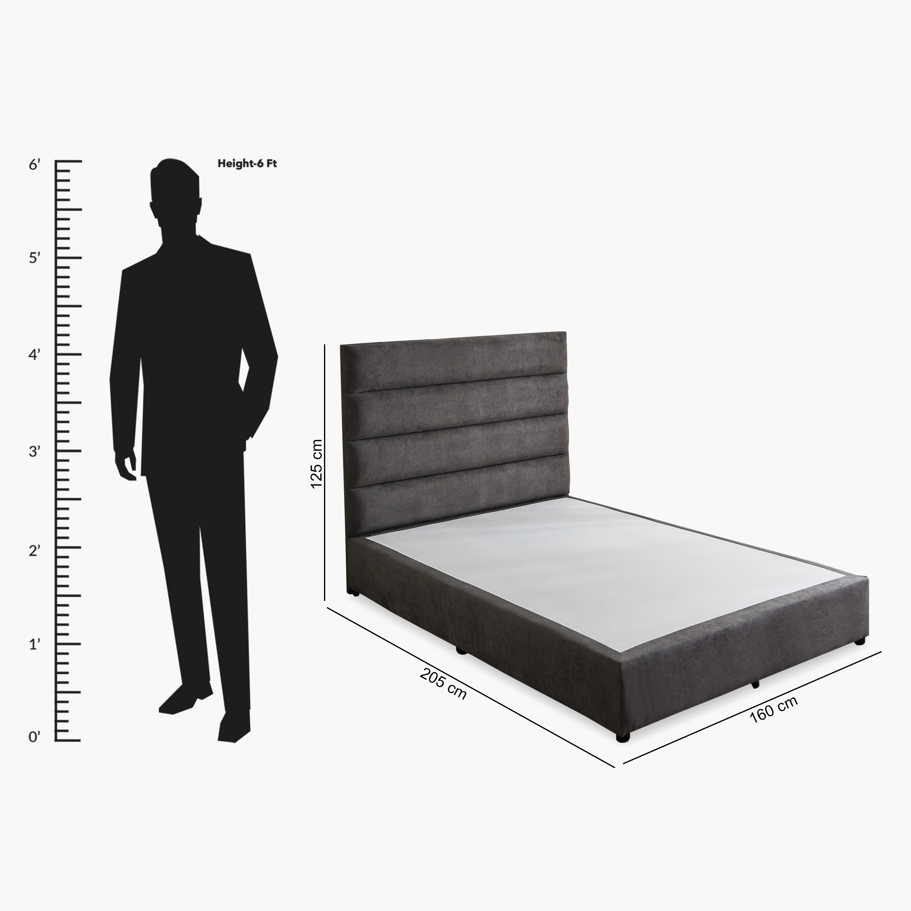 Curvy Linear Upholstered Queen Bed - 160x200 cm-hbxbedroom-bedsandbedsets-beds-queen-image-9