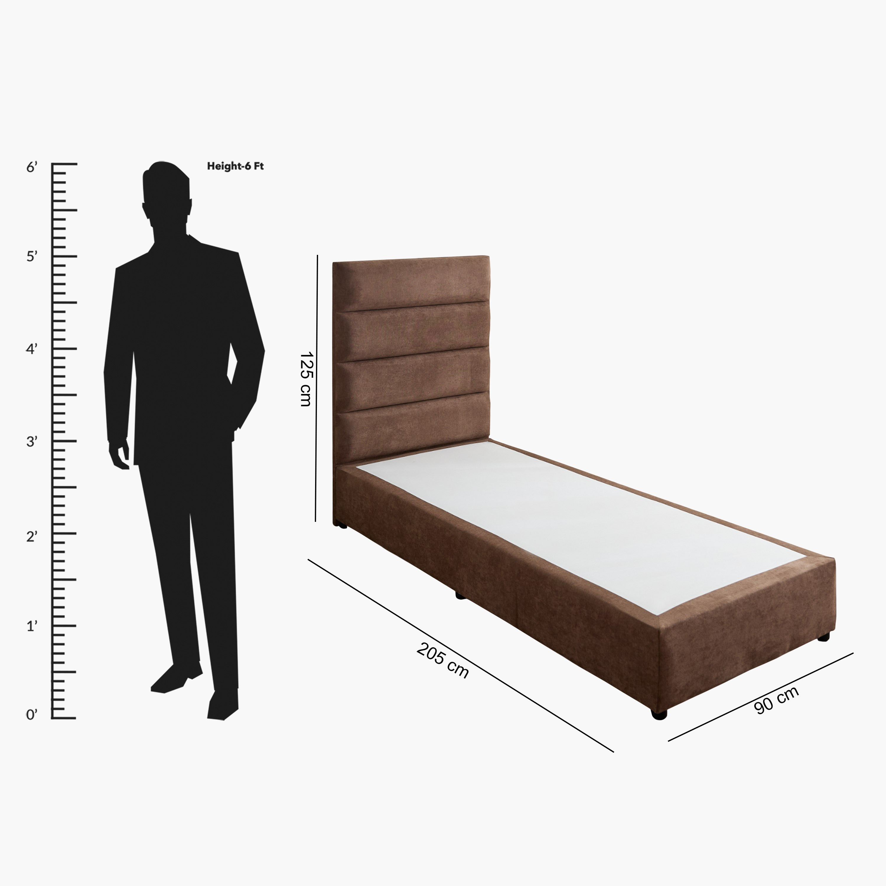 Curvy Linear Upholstered Single Bed - 90x200 cm-hbxkidsandyouth-bedsandbedsets-beds-single-image-9