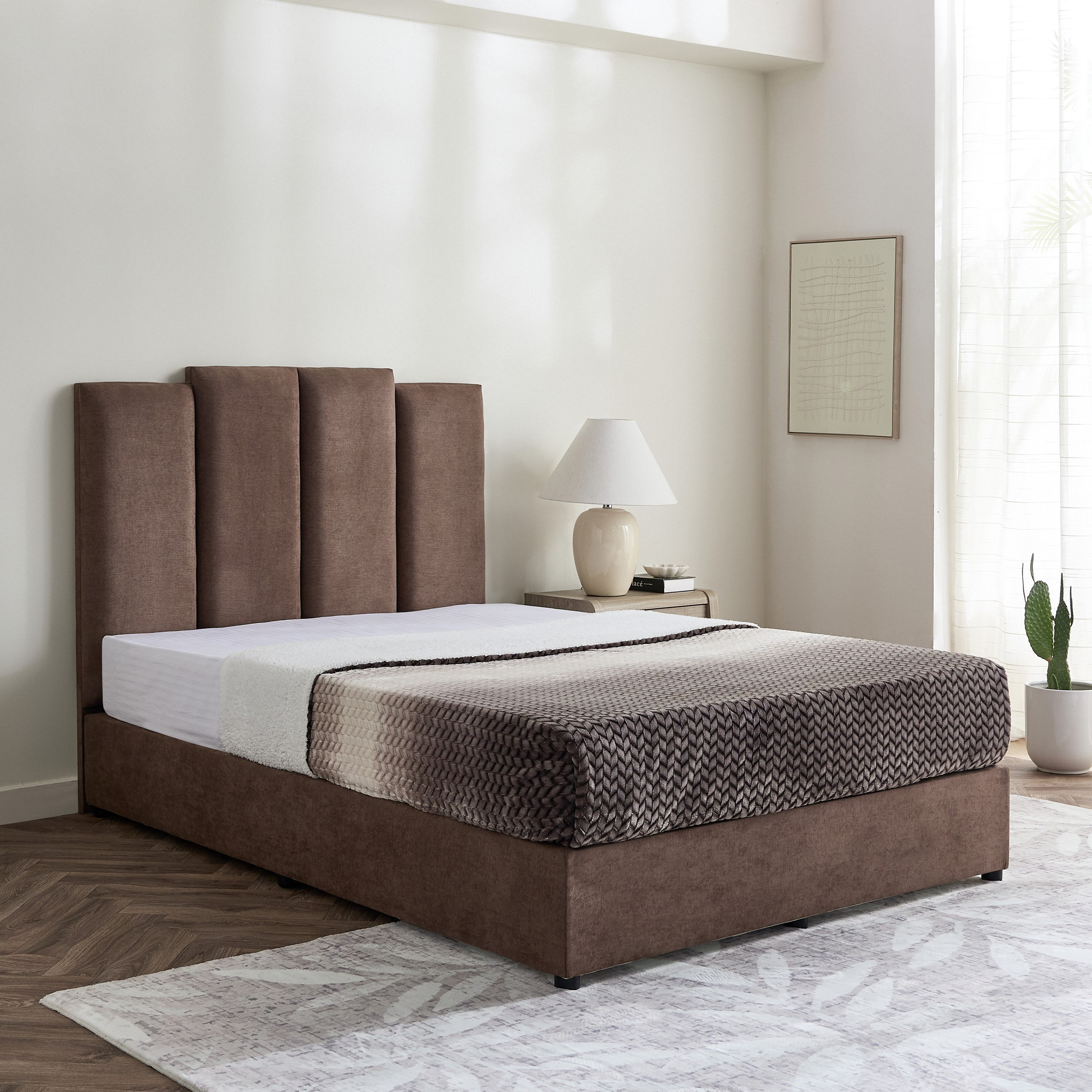 Curvy Riston Upholstered Twin Bed - 120x200 cm-hbxbedroom-bedsandbedsets-upholsteredbeds-twin-image-1