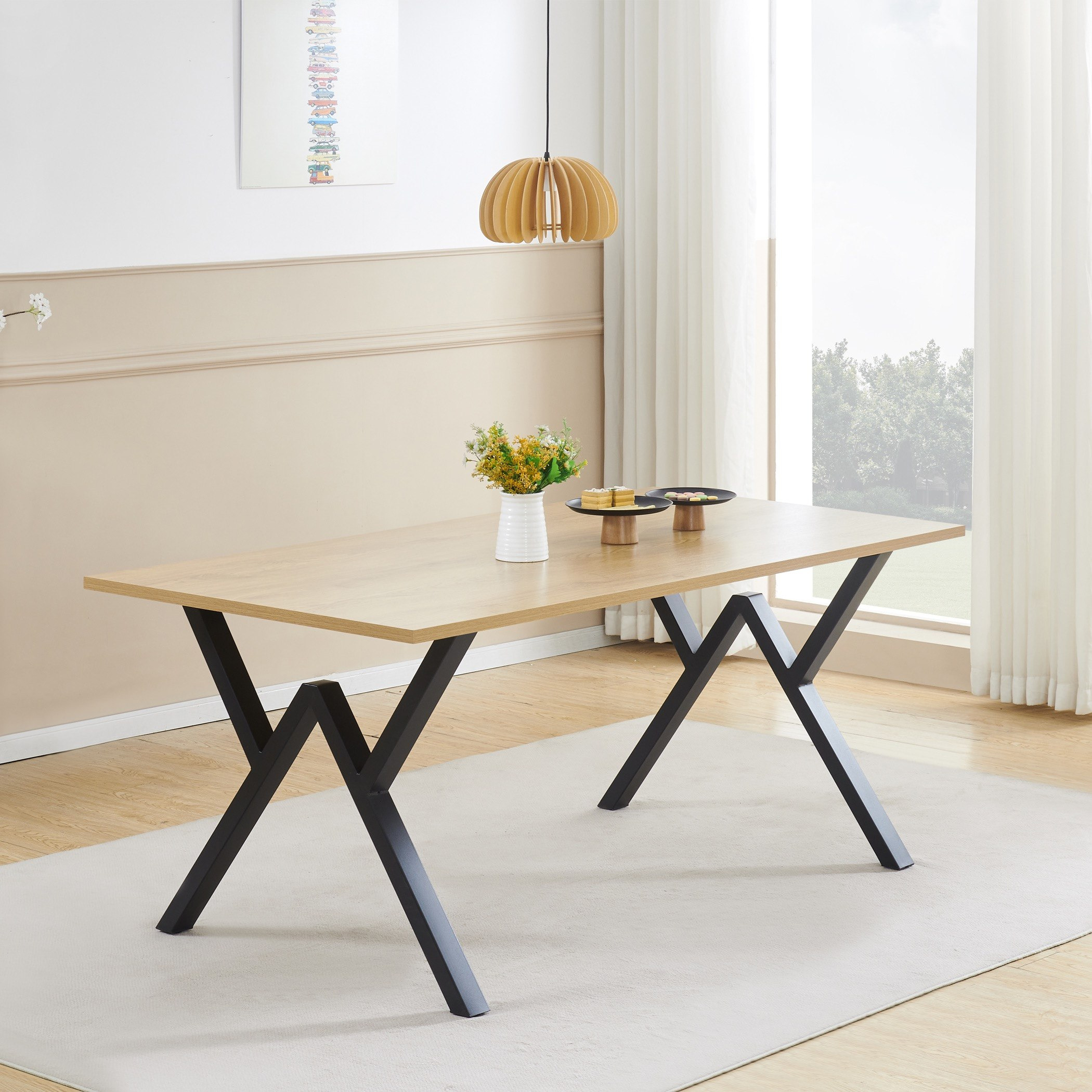 Movo Alister 6-Seater Dining Set-hbxfurniture-diningtablesandsets-diningsets-sixseater-image-2