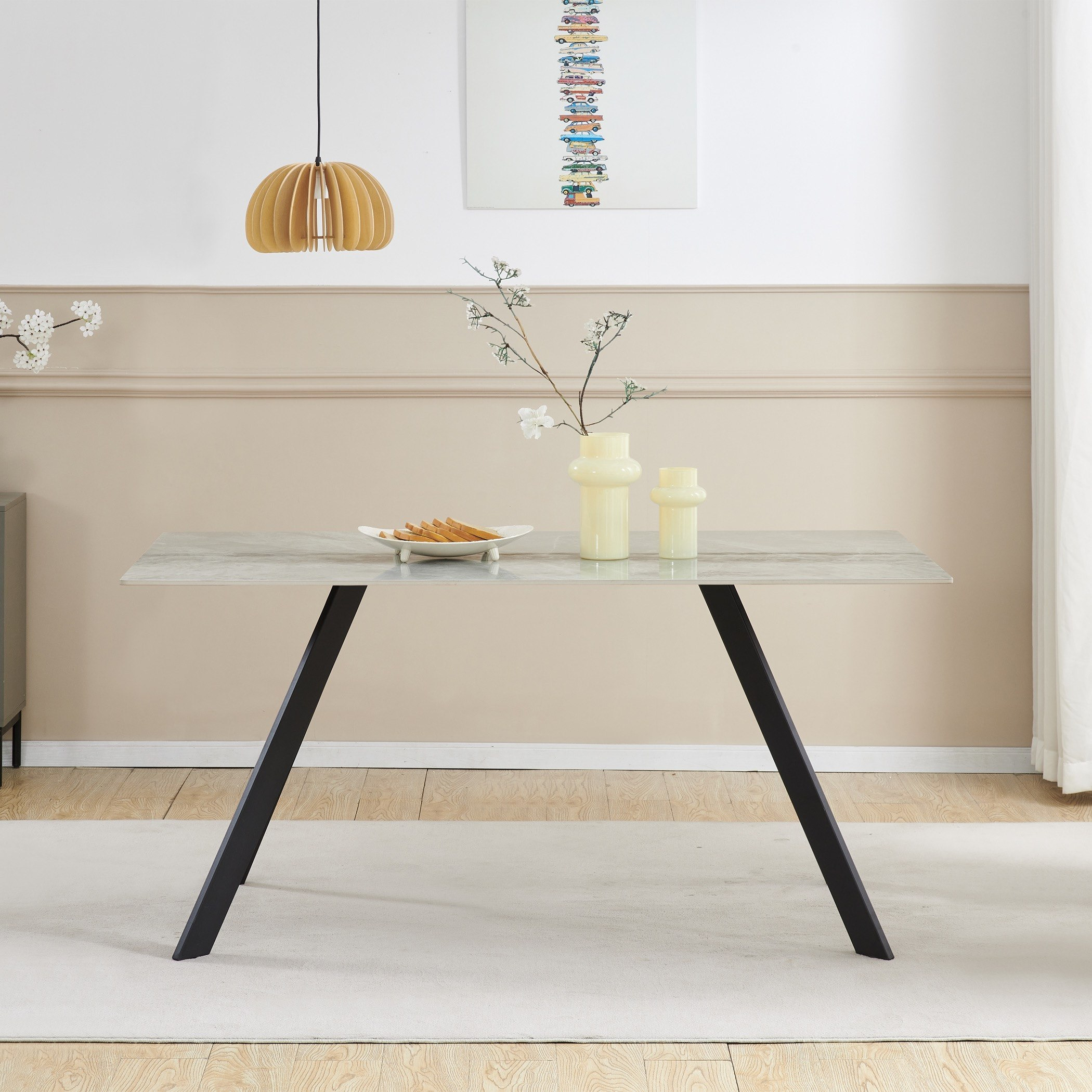 طقم سفرة 6 مقاعد بسطح من الحجر الملبد ترايدوكس من موفو-hbxfurniture-diningtablesandsets-diningsets-sixseater-image-3