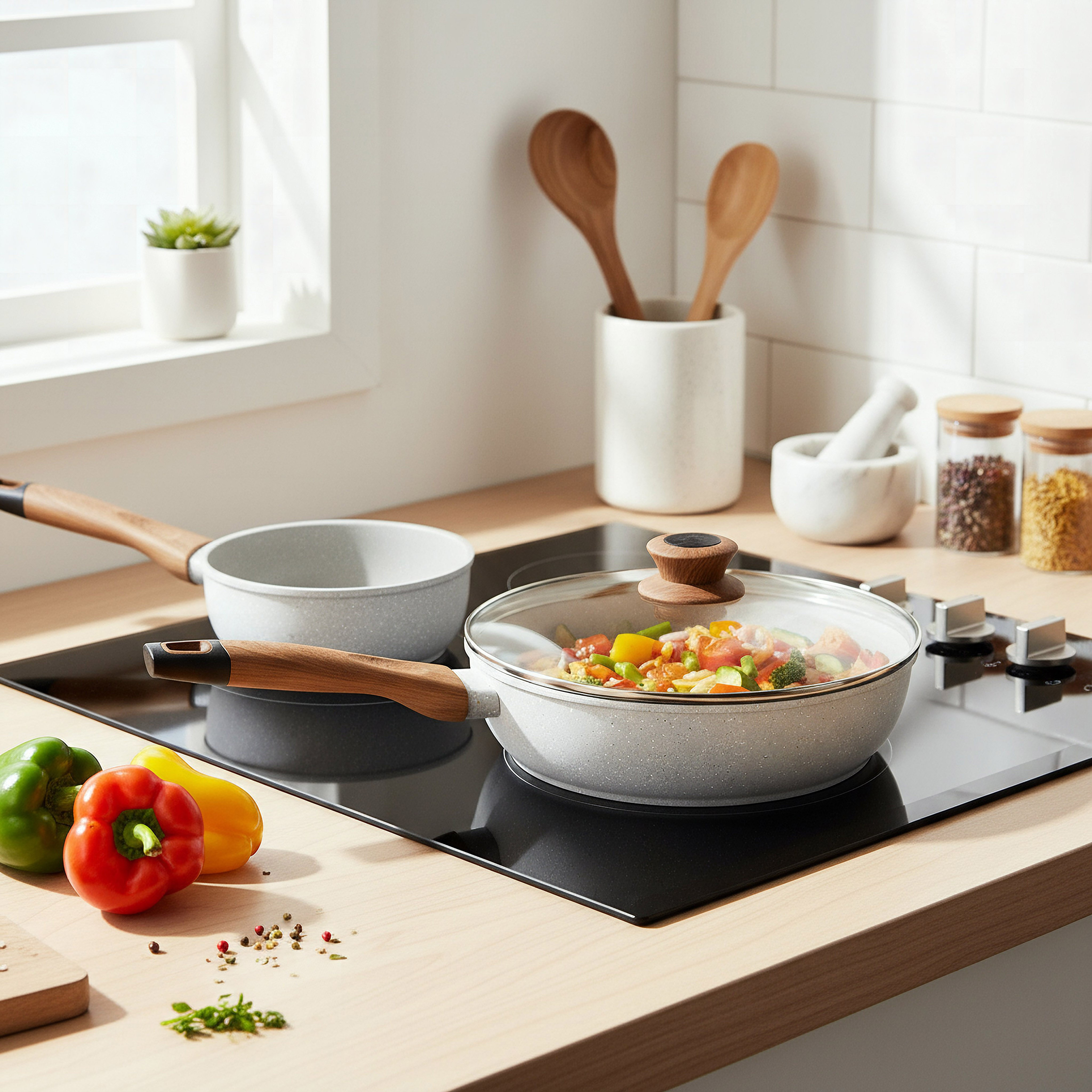 مقلاة عميقة مطروقة بقاعدة حث مع غطاء من لا ناتورا - 28 سم-hbxkitchen-kitchenware-foodpreparation-image-4