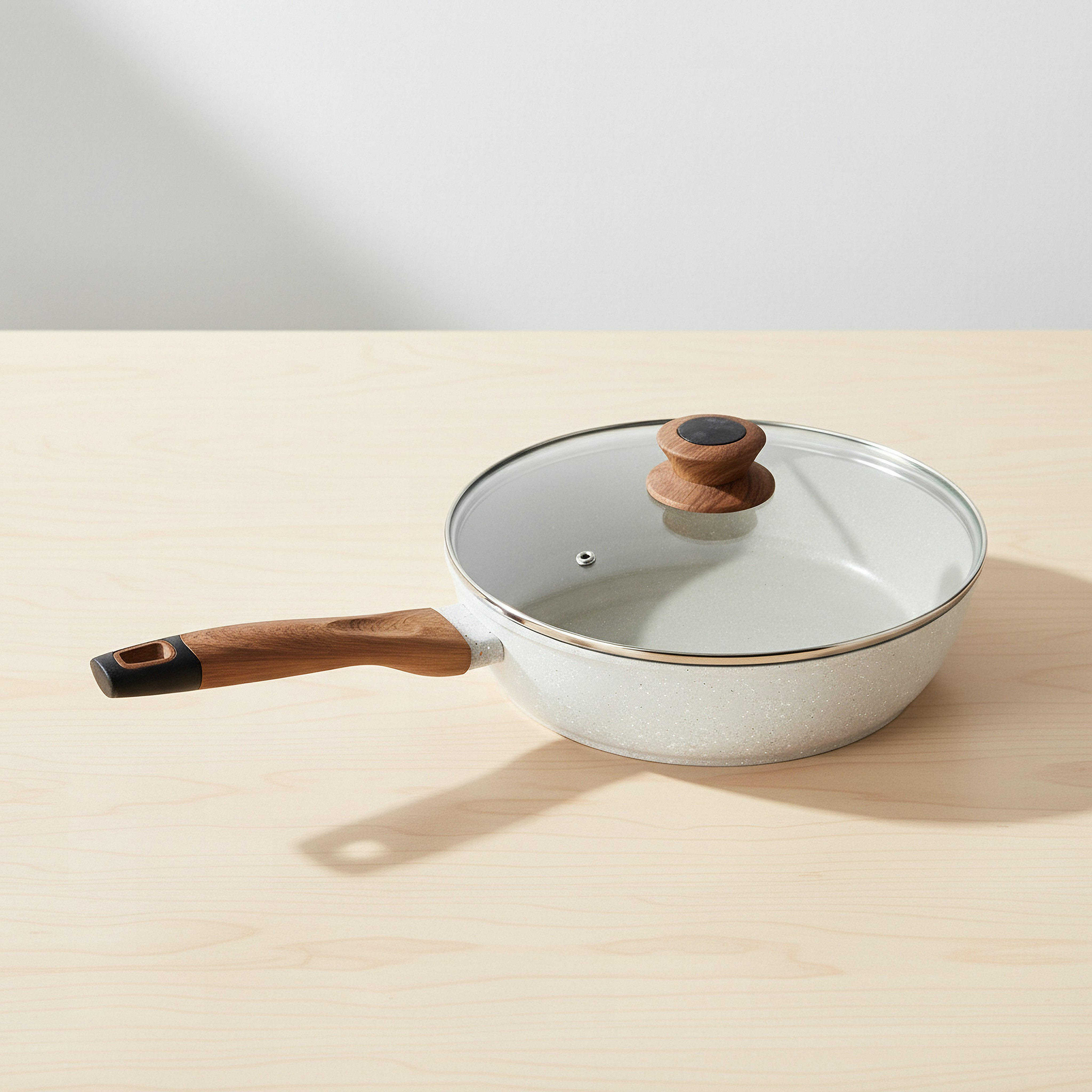 مقلاة عميقة مطروقة بقاعدة حث مع غطاء من لا ناتورا - 28 سم-hbxkitchen-kitchenware-foodpreparation-image-1