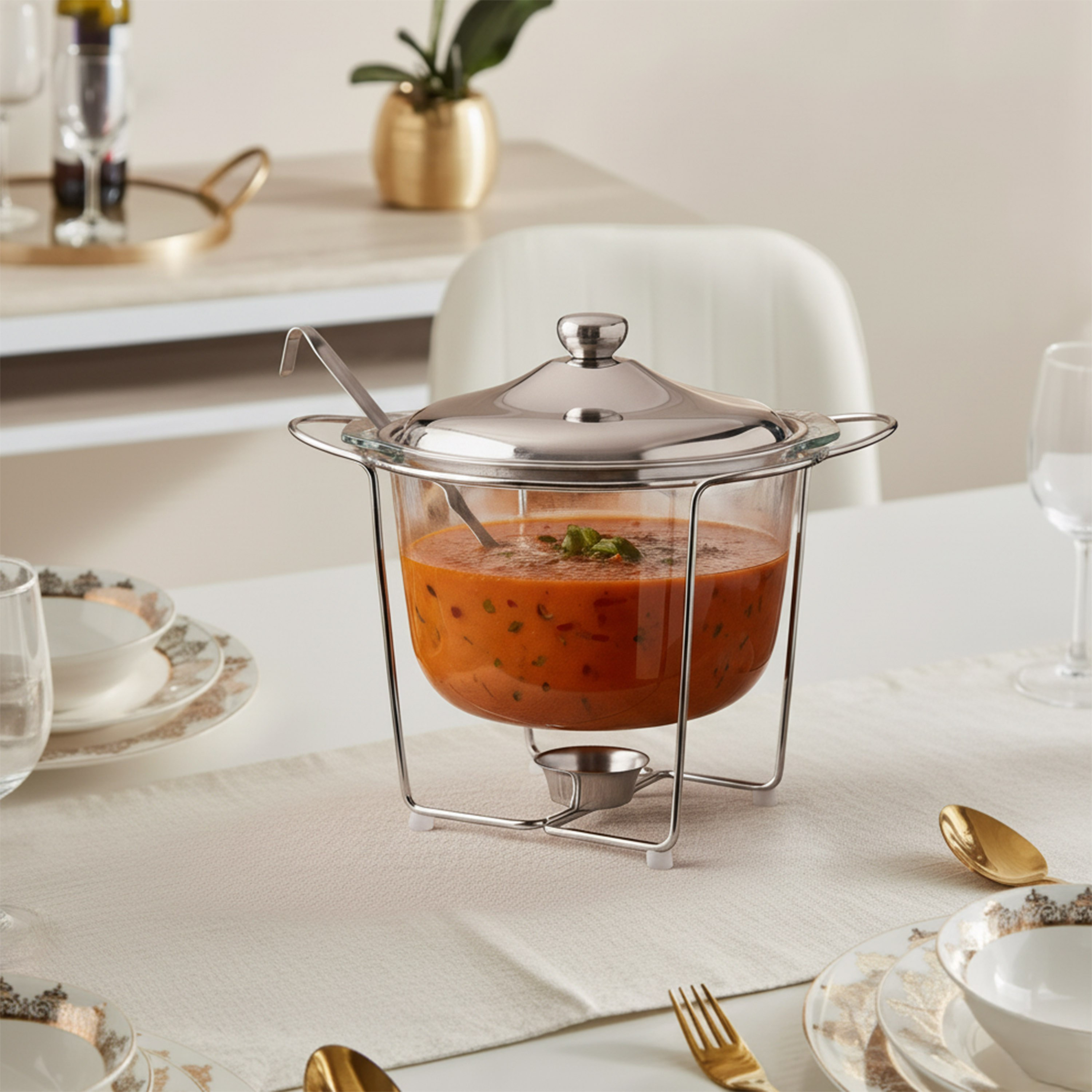 WellShine Soup Warmer with Ladle - 4 L-hbxdecorandfurnishings-tabletop-serveware-image-1