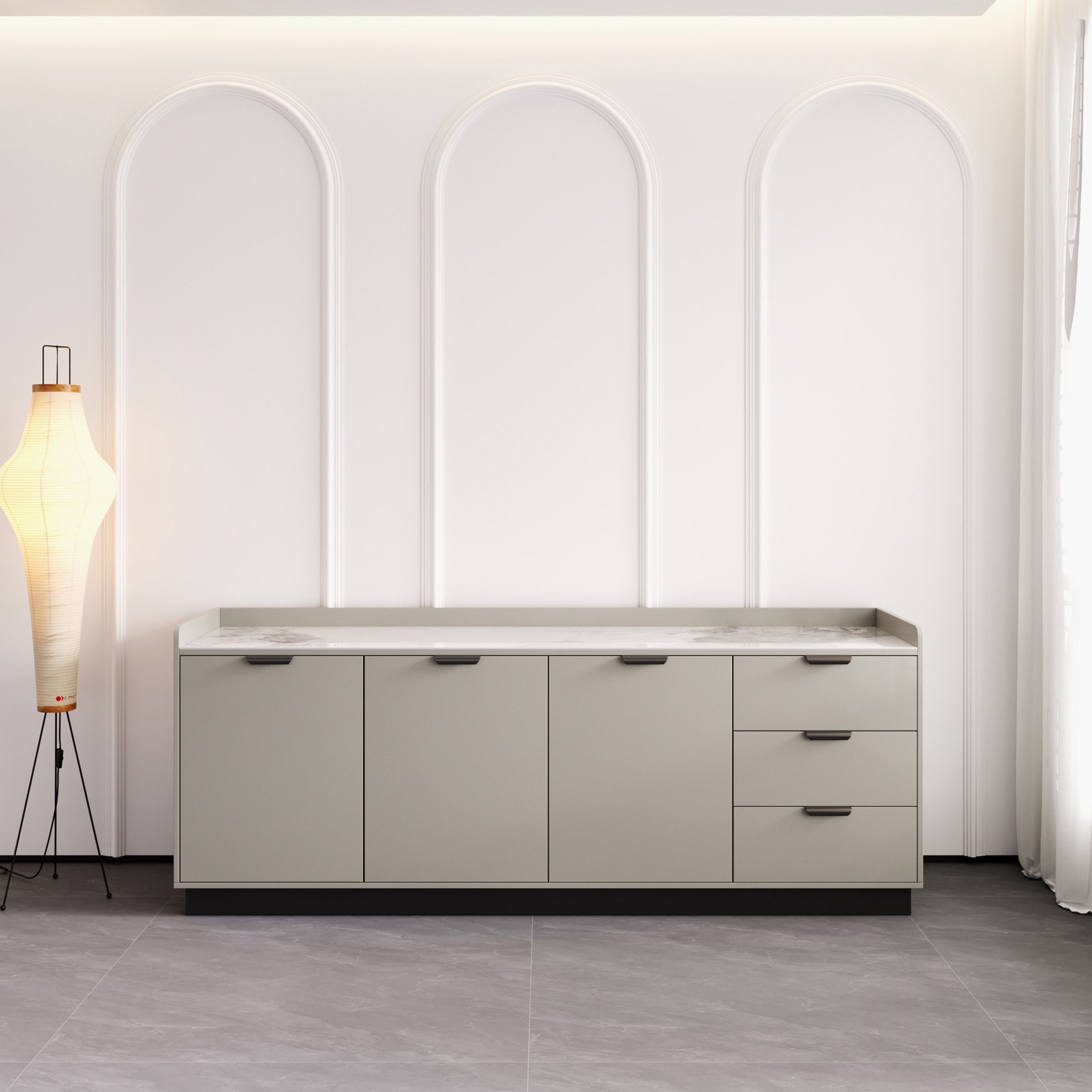 خزانة جانبية 2 متر بسطح حجر ملبد و3 خزن و3 أدراج نيكست من لينتون-hbxfurniture-diningroom-buffetsandsideboards-image-2