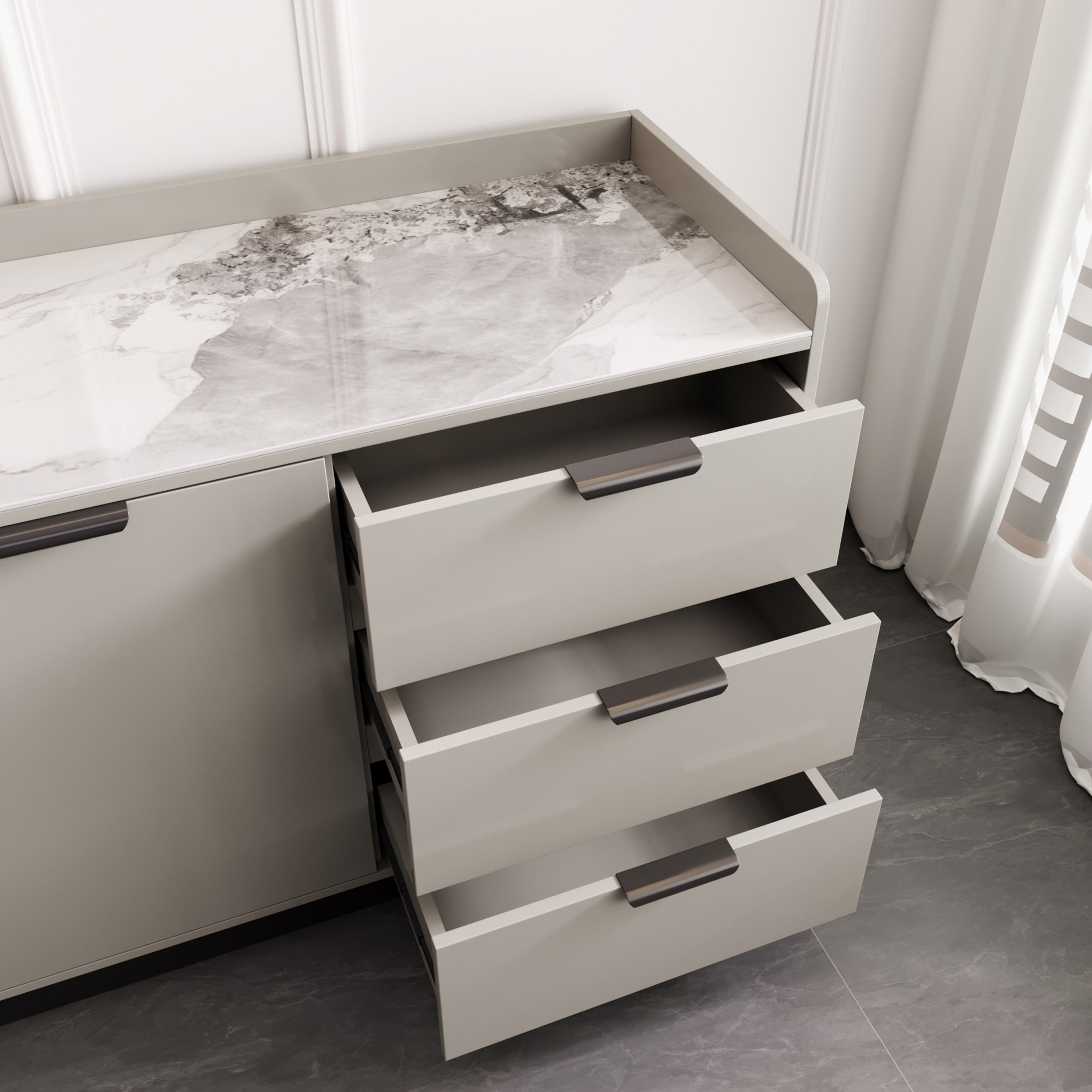 خزانة جانبية 2 متر بسطح حجر ملبد و3 خزن و3 أدراج نيكست من لينتون-hbxfurniture-diningroom-buffetsandsideboards-image-5