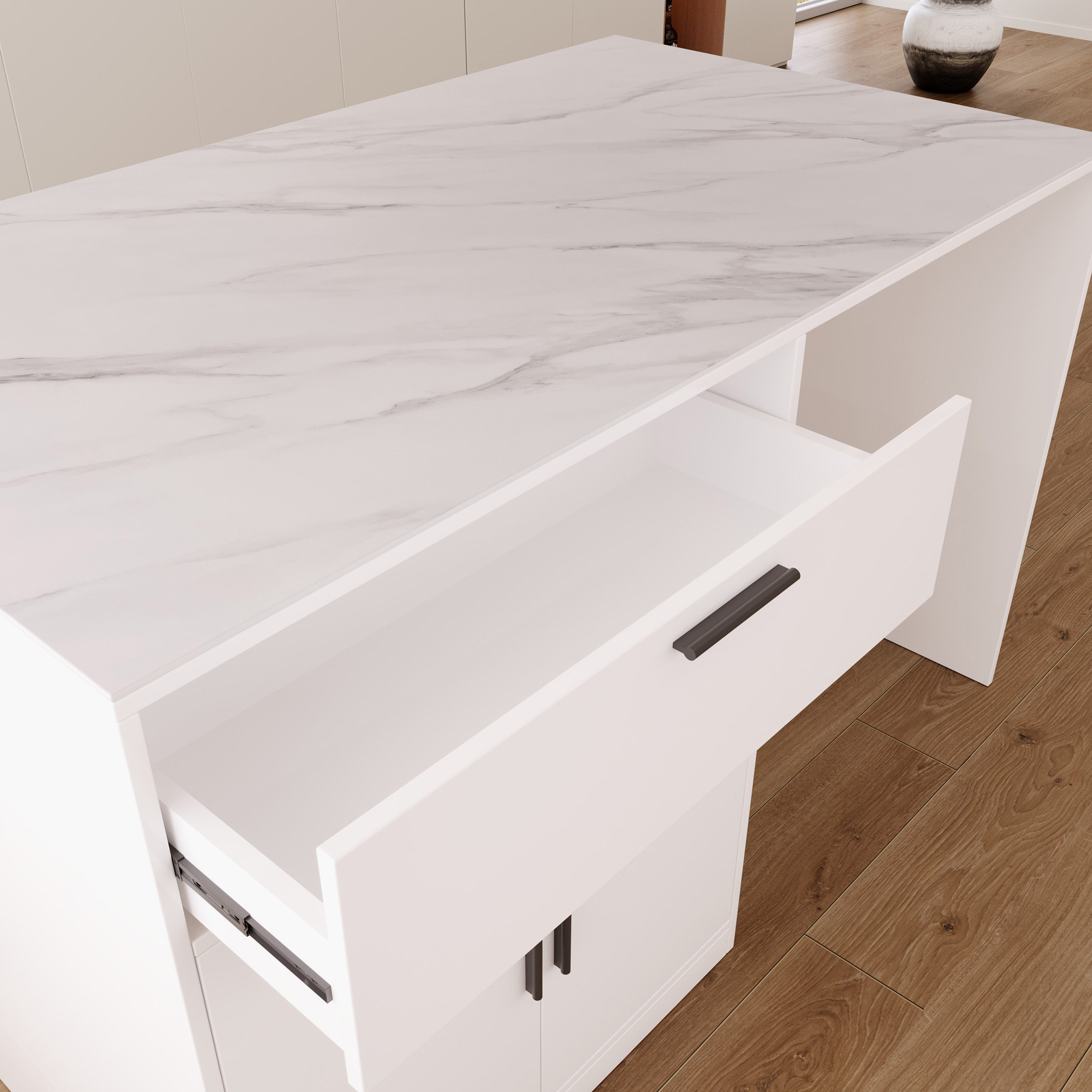 جزيرة مطبخ بسطح من الحجر الملبد ببابين ودرج من مارويل-hbxfurniture-diningroom-buffetsandsideboards-image-8