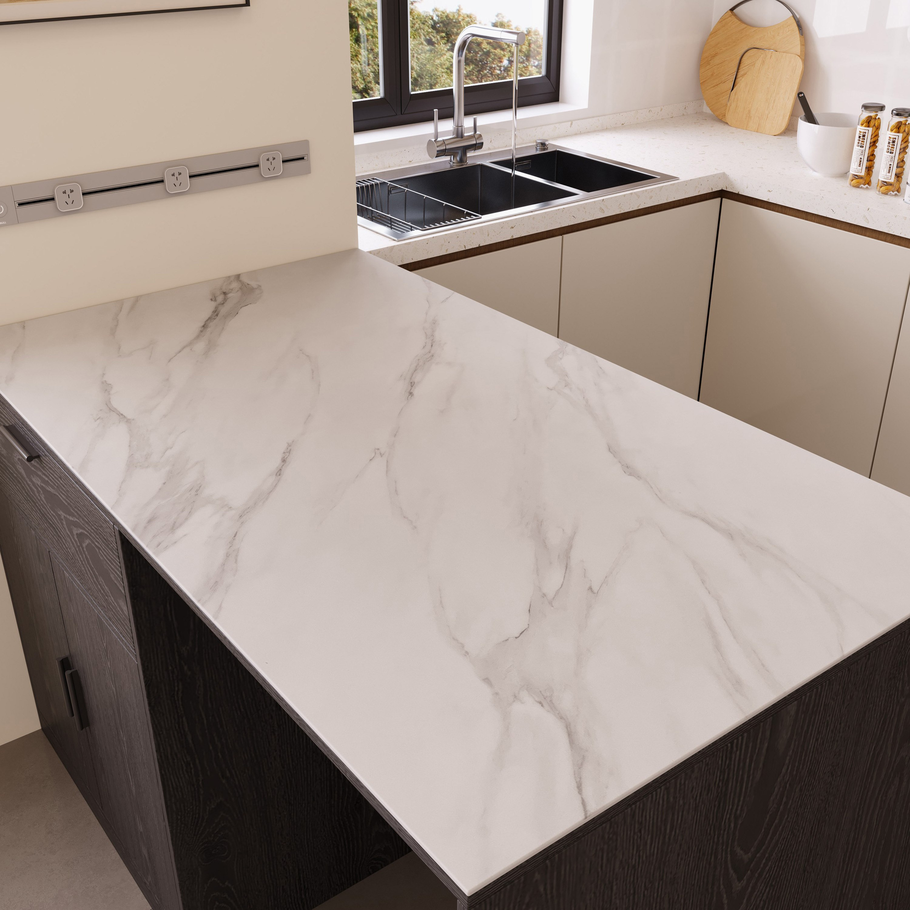 Marwell 2-Door Sintered Stone Top Kitchen Island with 1 Drawer-hbxfurniture-diningroom-buffetsandsideboards-image-5