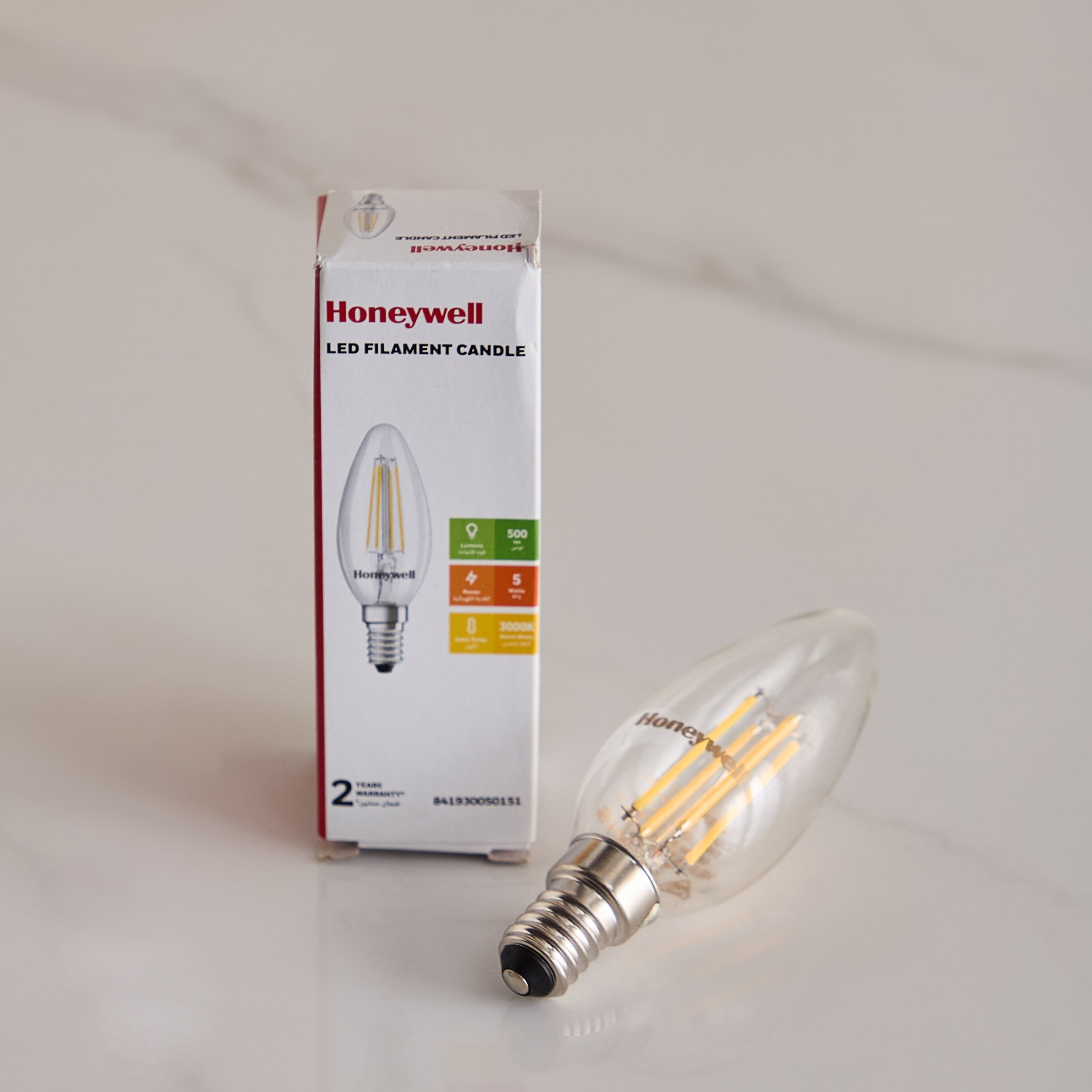 لمبة شمعة 5 واط 3000 كلفن أصفر B35 220-240 فولت E14 IP20 ND من هانيويل-hbxdiningroom-lighting-decorativesandstringlights-image-2
