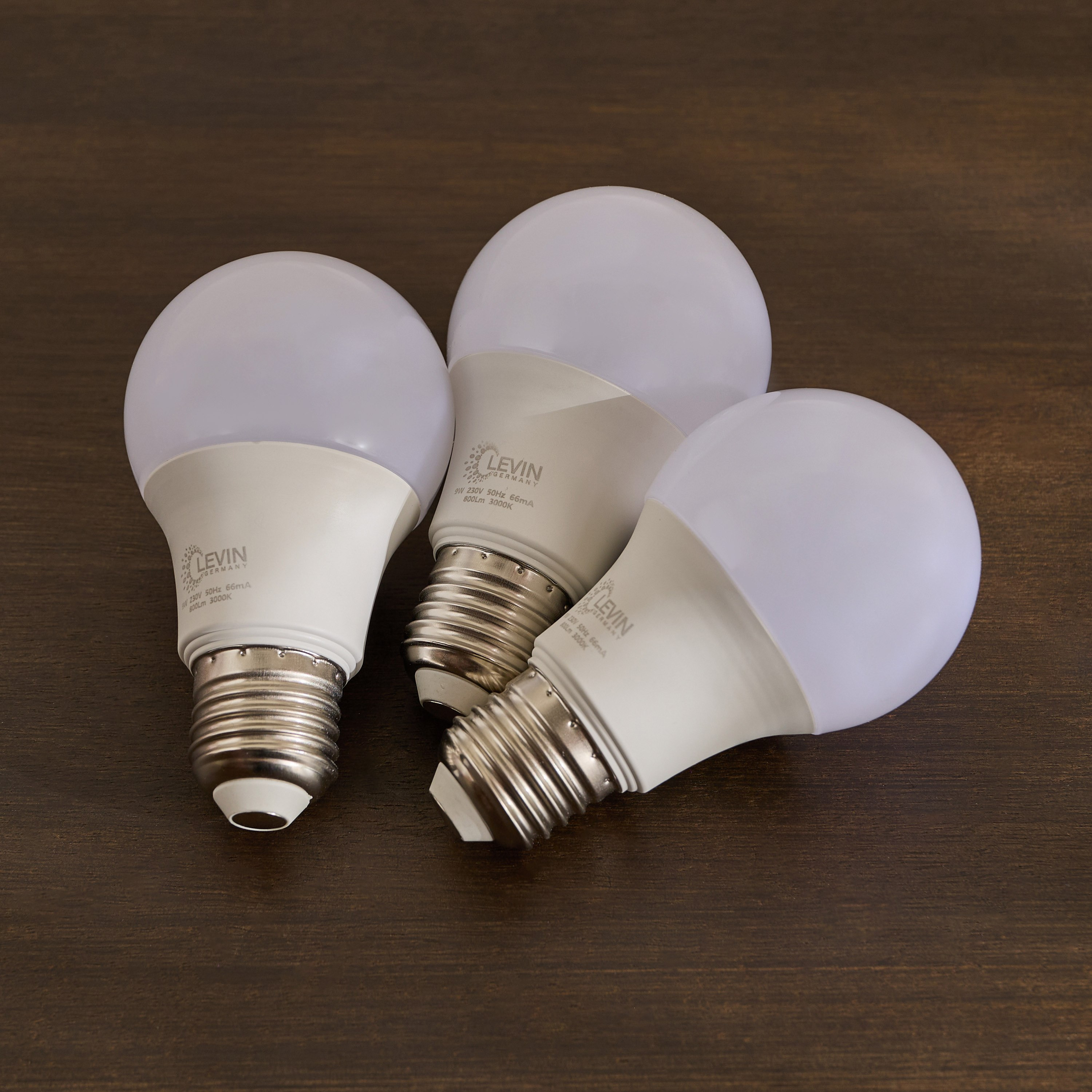 LEVIN LED 9W E27 3000K Warm Light A-Bulb - Set of 3-hbxhomeware-hbxlivingroom-image-1
