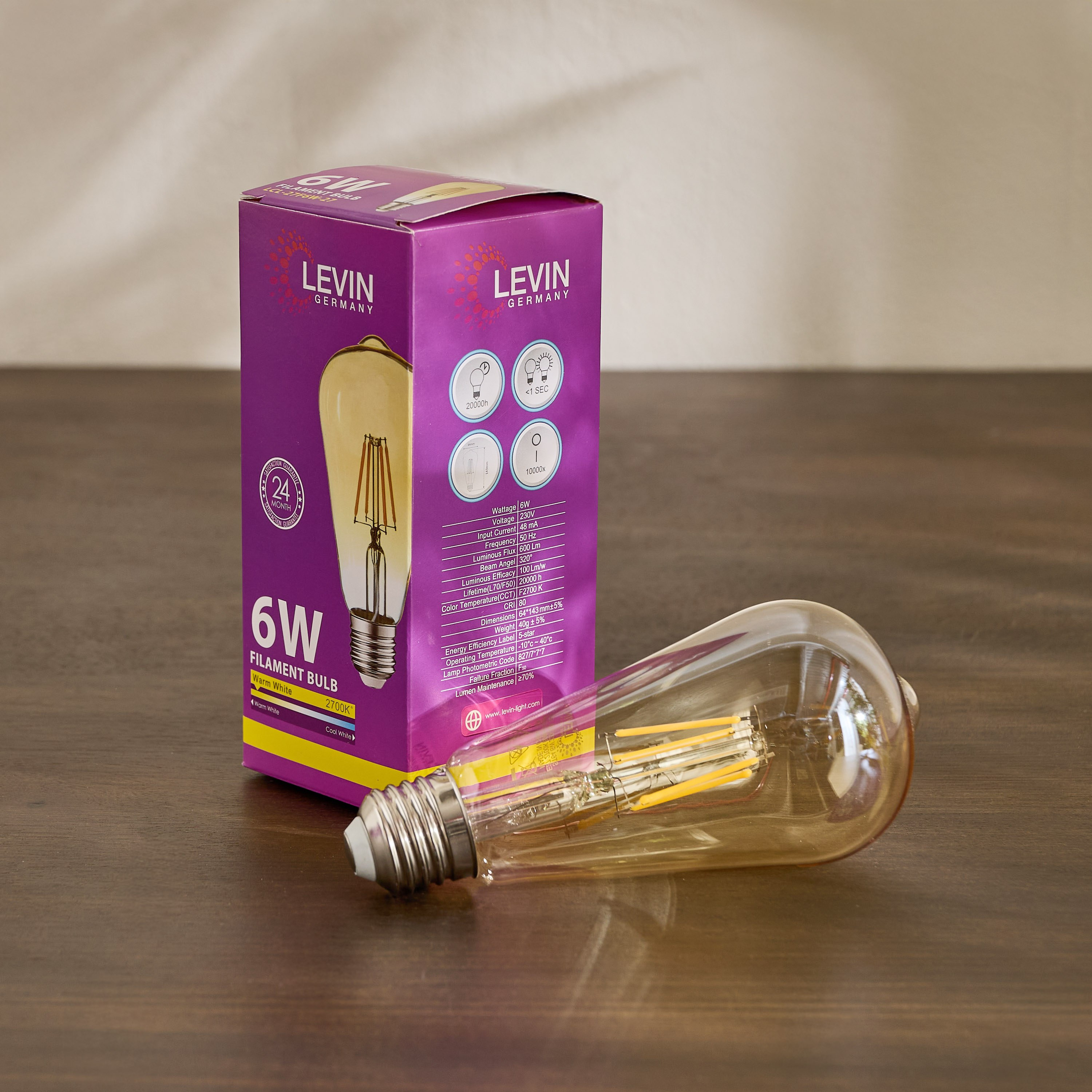 Levin Filament LED ST19 6W Glass Bulb-hbxhomeware-hbxlivingroom-image-2