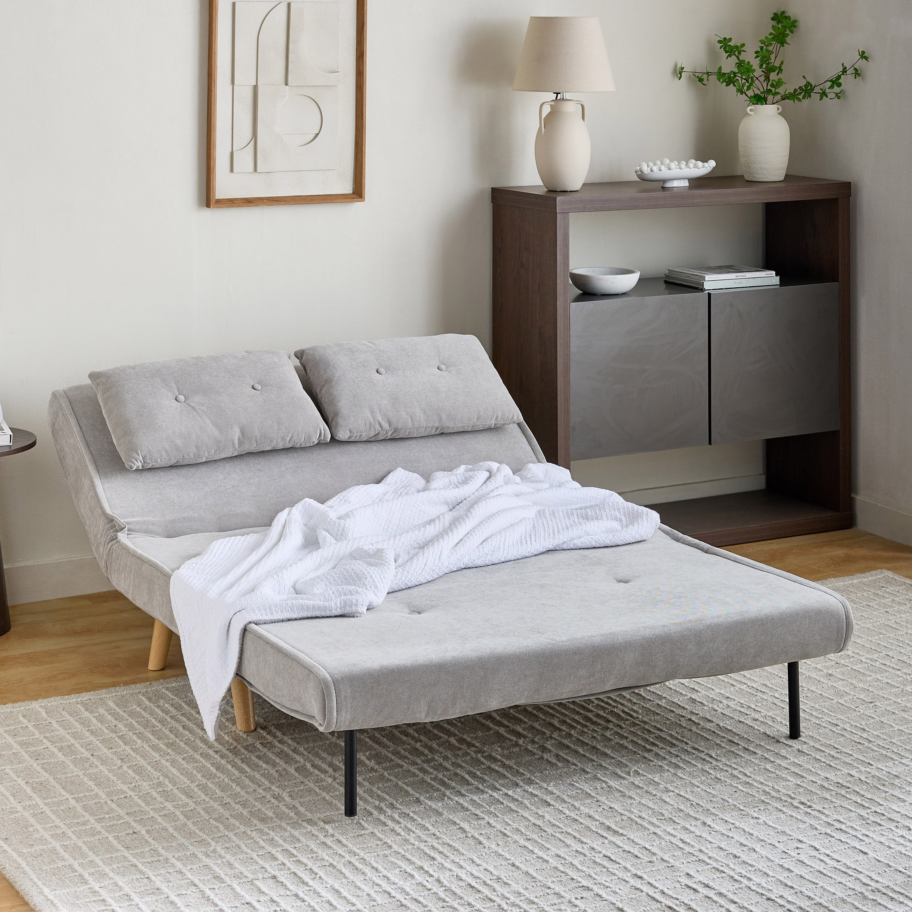 Movo Lisbon 2-Seater Fabric Sofa Bed with 2 Back Cushions-hbxfurniture-sofasandarmchairs-sofabeds-image-3