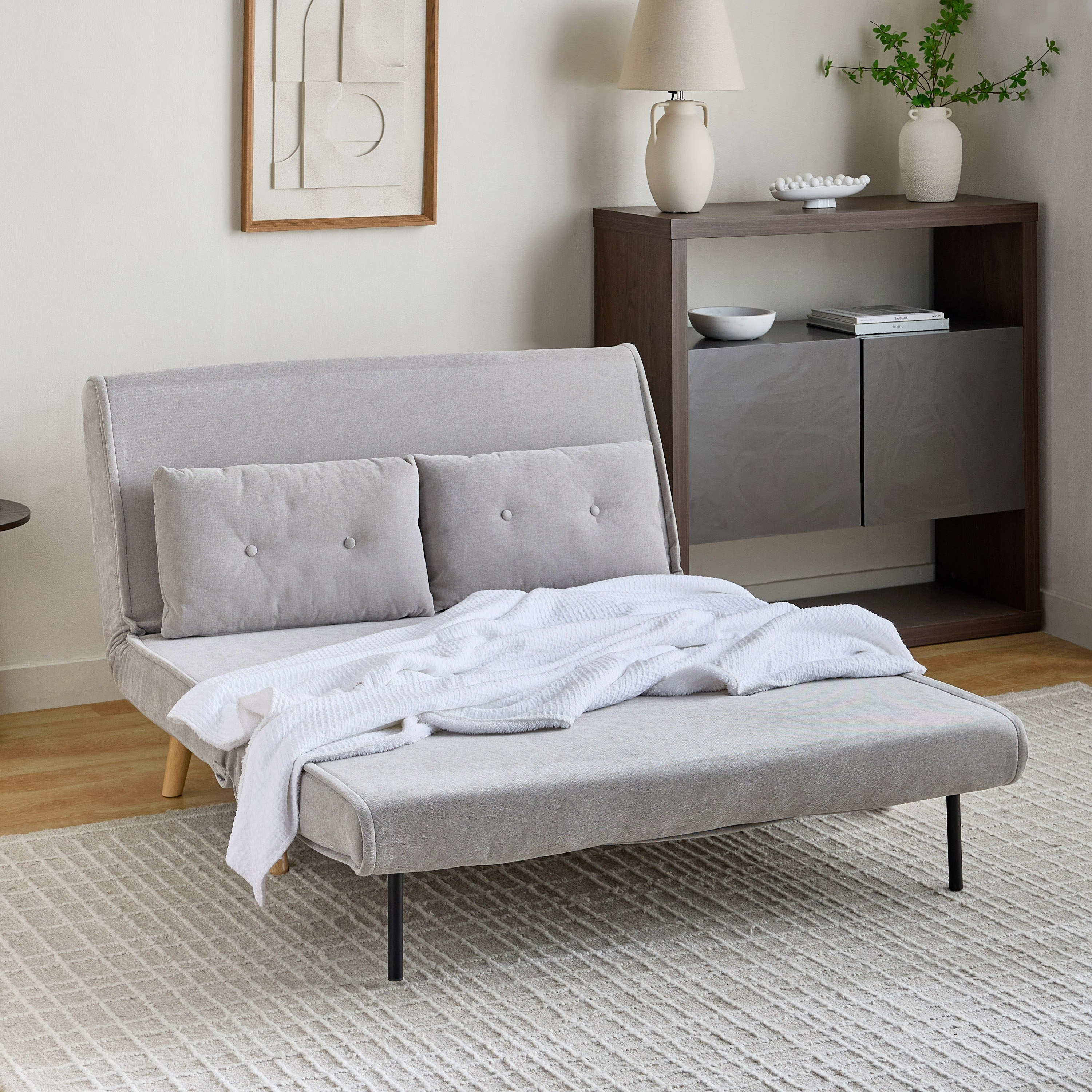 Movo Lisbon 2-Seater Fabric Sofa Bed with 2 Back Cushions-hbxfurniture-sofasandarmchairs-sofabeds-image-4