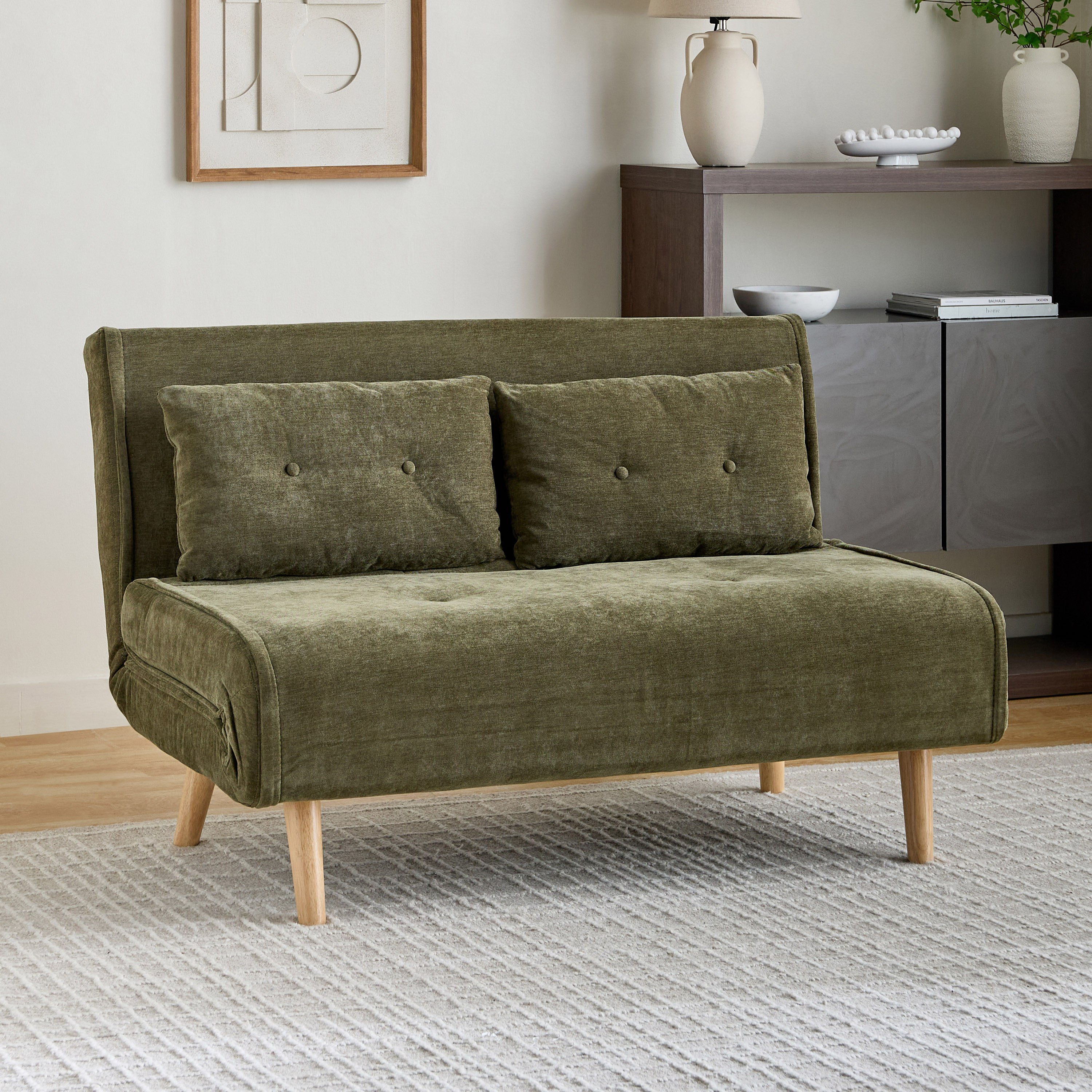 Movo Lisbon 2-Seater Fabric Sofa Bed with 2 Back Cushions-hbxfurniture-sofasandarmchairs-sofabeds-image-1